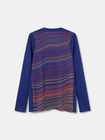 FC Barcelona long-sleeve Nike jersey with multicolor wave pattern, yellow swoosh, club crest, and Spotify logo on the front