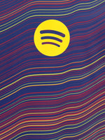 FC Barcelona long-sleeve Nike jersey with multicolor wave pattern, yellow swoosh, club crest, and Spotify logo on the front