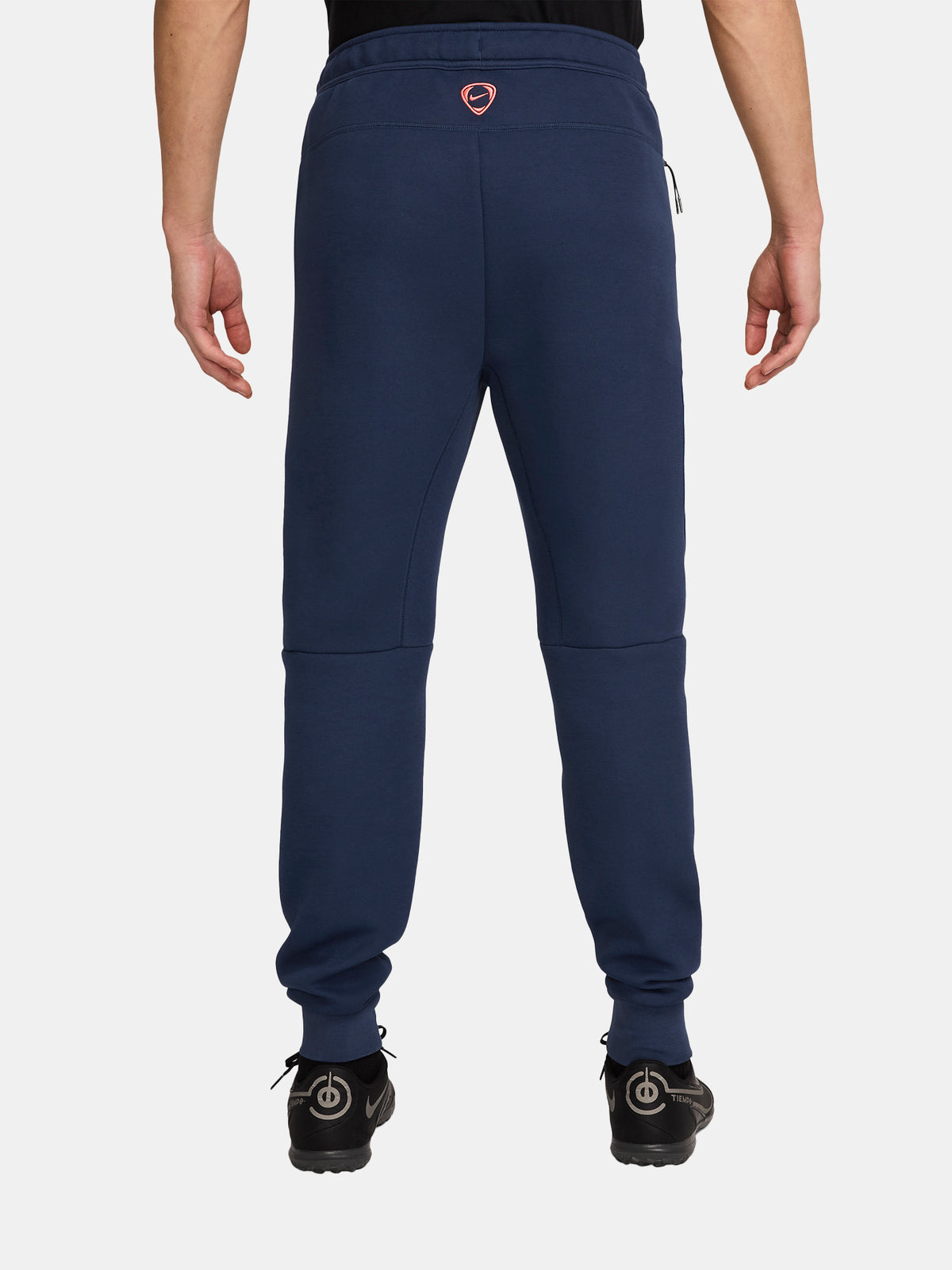 Navy FC Barcelona Nike jogger pants with red crest and Nike swoosh on the front.