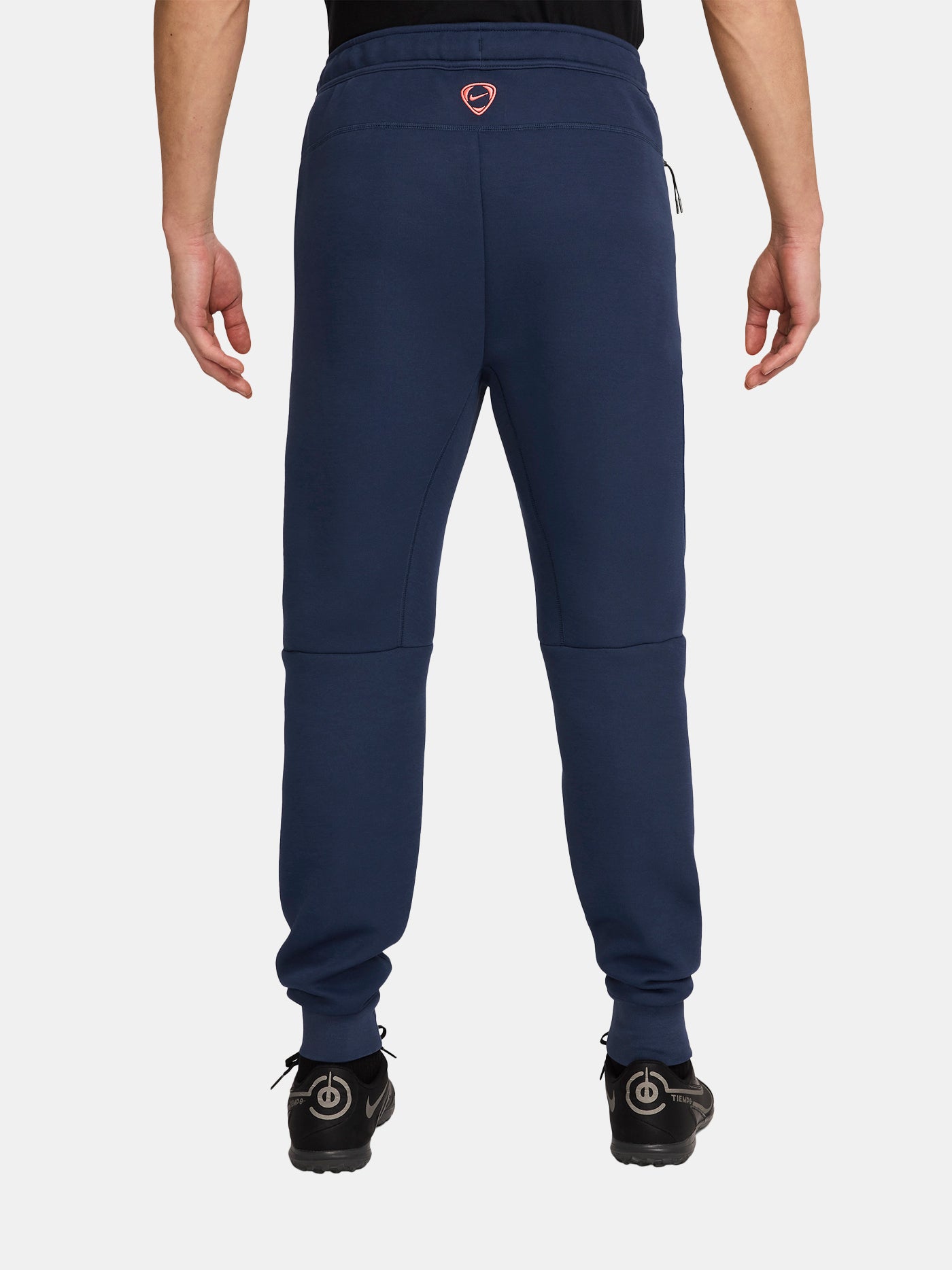 Navy FC Barcelona Nike jogger pants with red crest and Nike swoosh on the front.