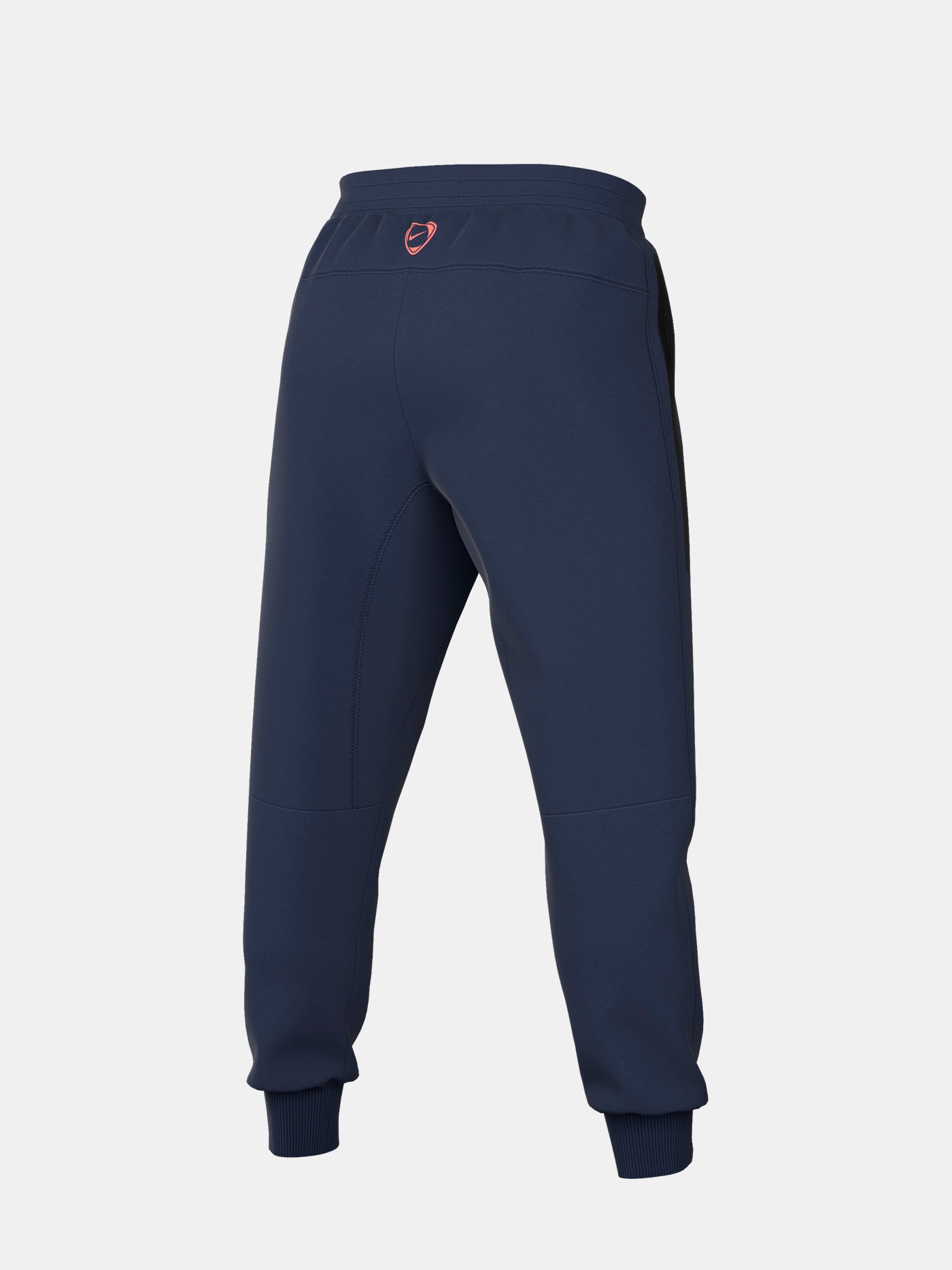 Navy FC Barcelona Nike jogger pants with red crest and Nike swoosh on the front.