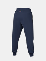 Navy FC Barcelona Nike jogger pants with red crest and Nike swoosh on the front.
