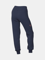 Navy FC Barcelona Nike jogger pants with red crest and Nike swoosh on the front.
