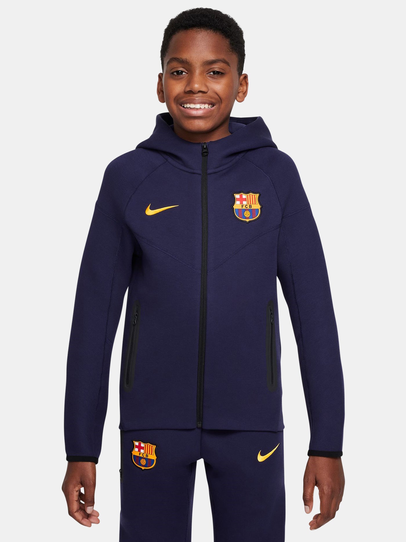 Chaqueta tech fleece Barça Nike Azul marino - Niño/a