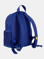 Mini FC Barcelona backpack in bold royal blue, featuring the Barça crest and yellow Nike swoosh on the front. Includes a front zip pocket, side mesh compartments, and a top handle. Finished with a black “JUST DO IT.” tag for a sporty touch.
