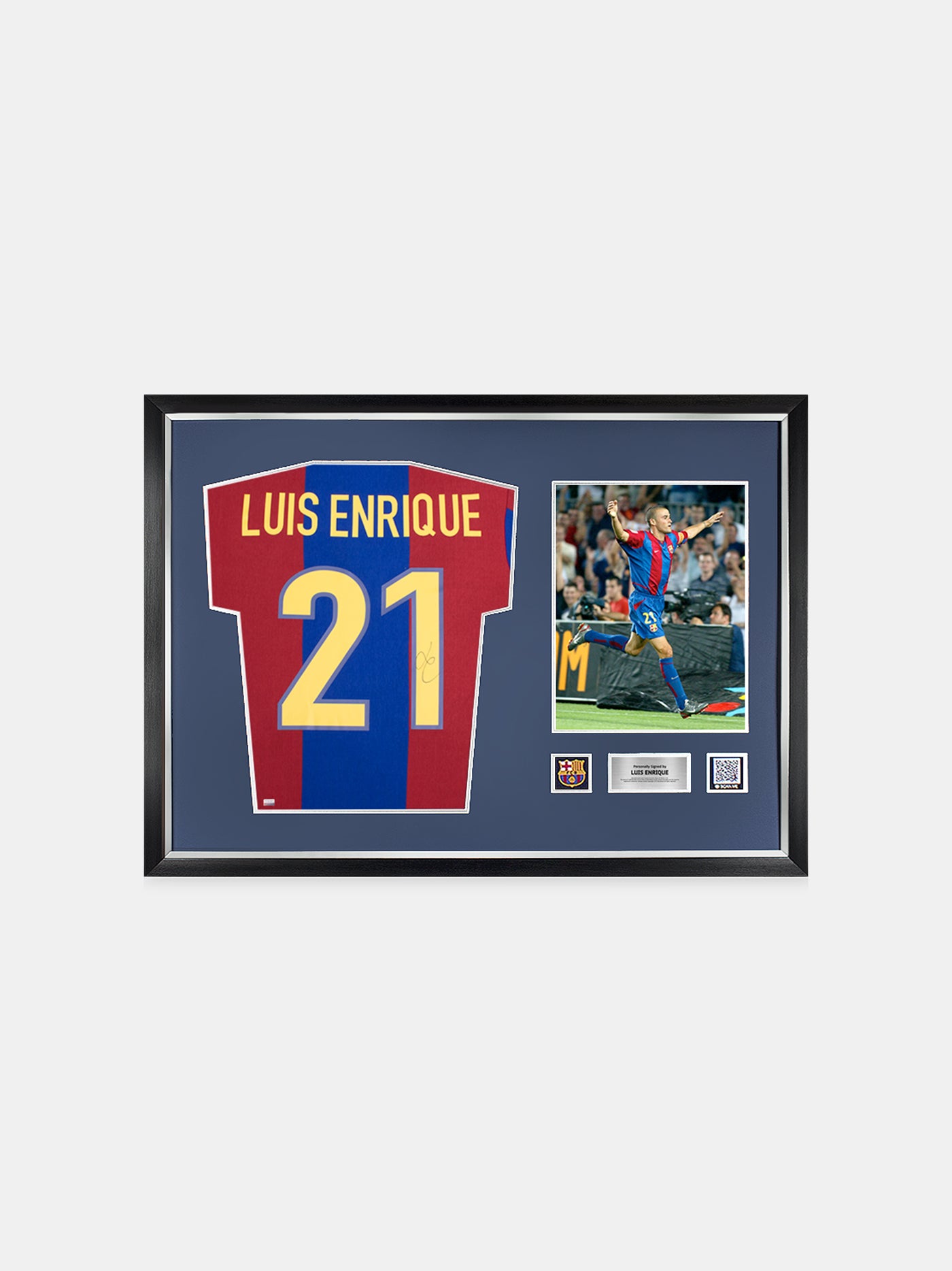 LUIS ENRIQUE | Samarreta oficial de la casa retro del FC Barcelona amb l'esquena signada i emmarcada amb números d'estil de fan