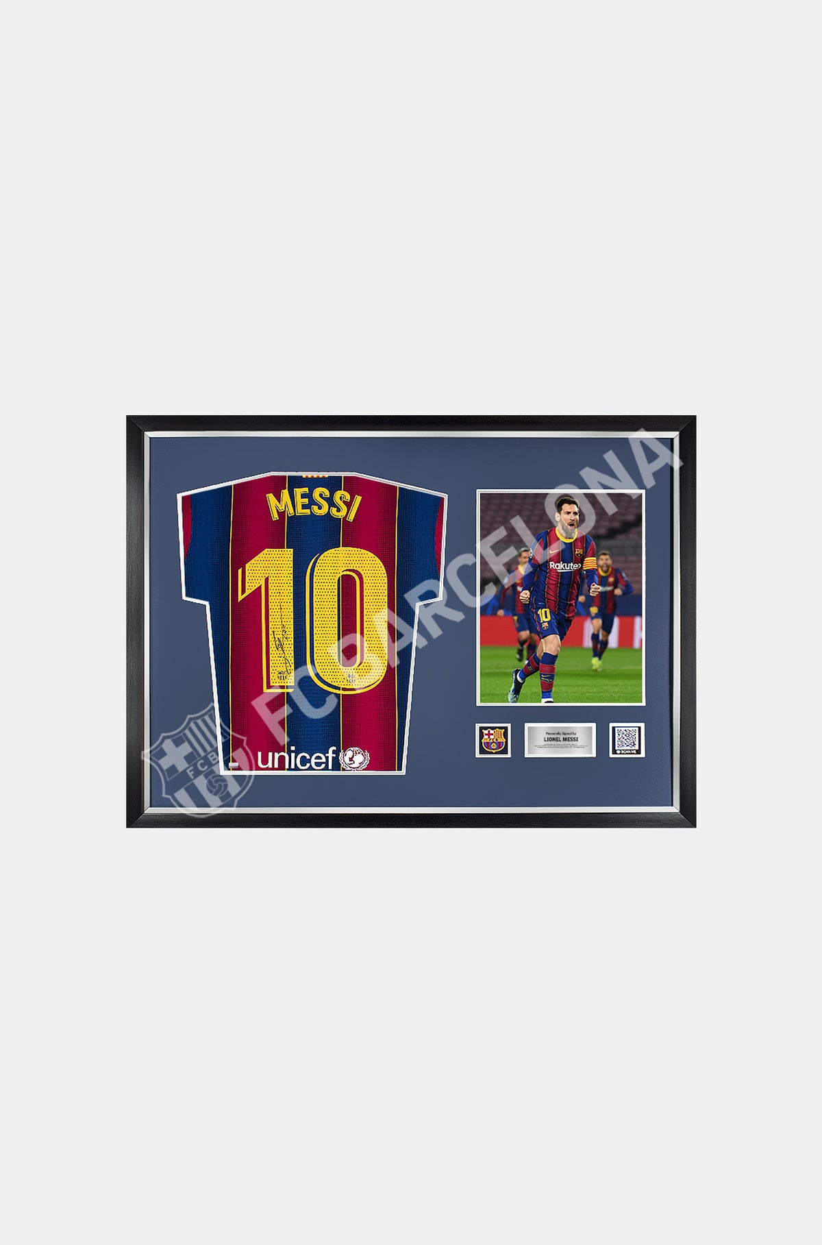 Leo Messi Signed 2020/21 Barcelona Match Issue Home Framed