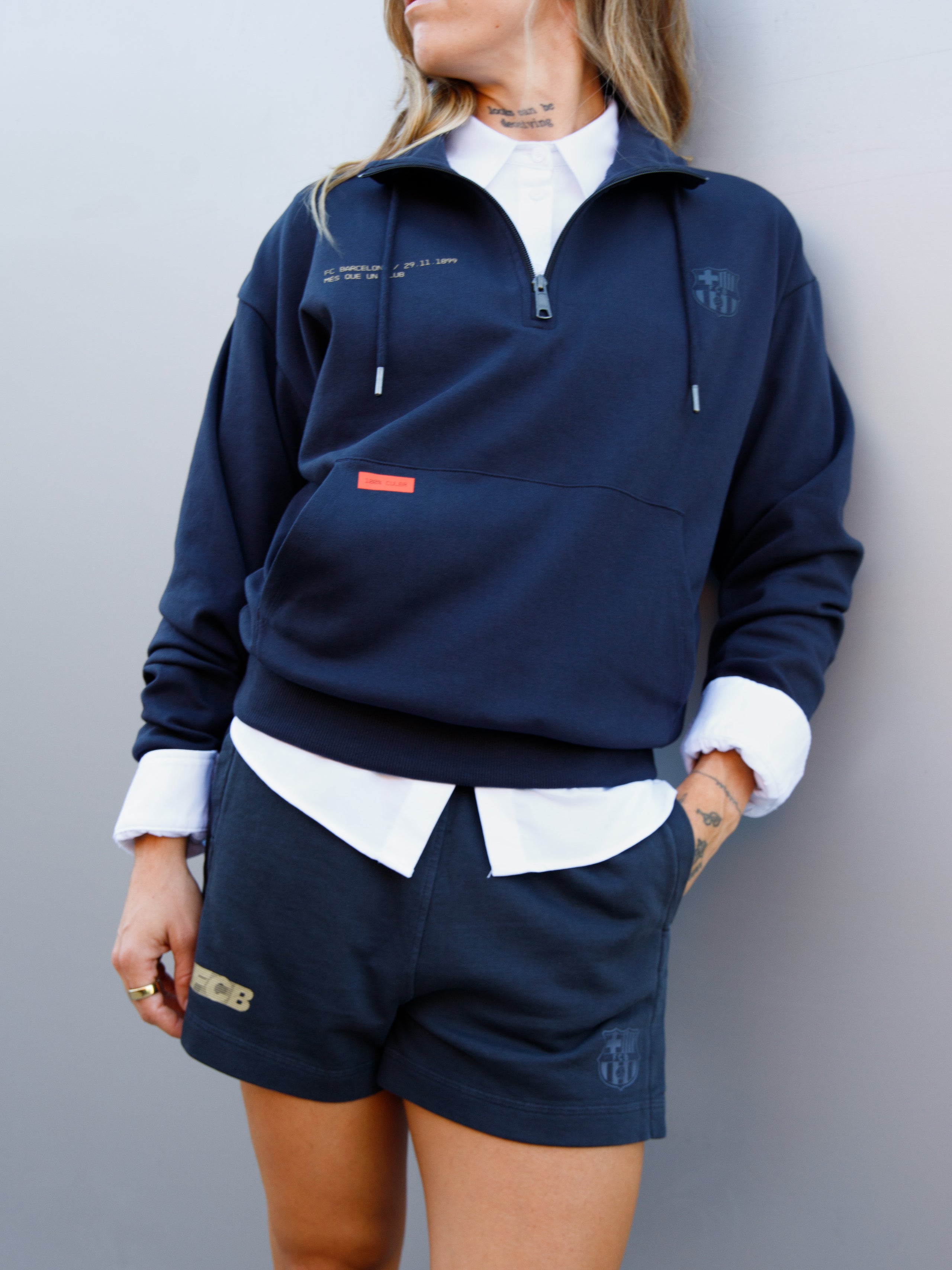 Short Barça Essentials Bleu Marine – Femme