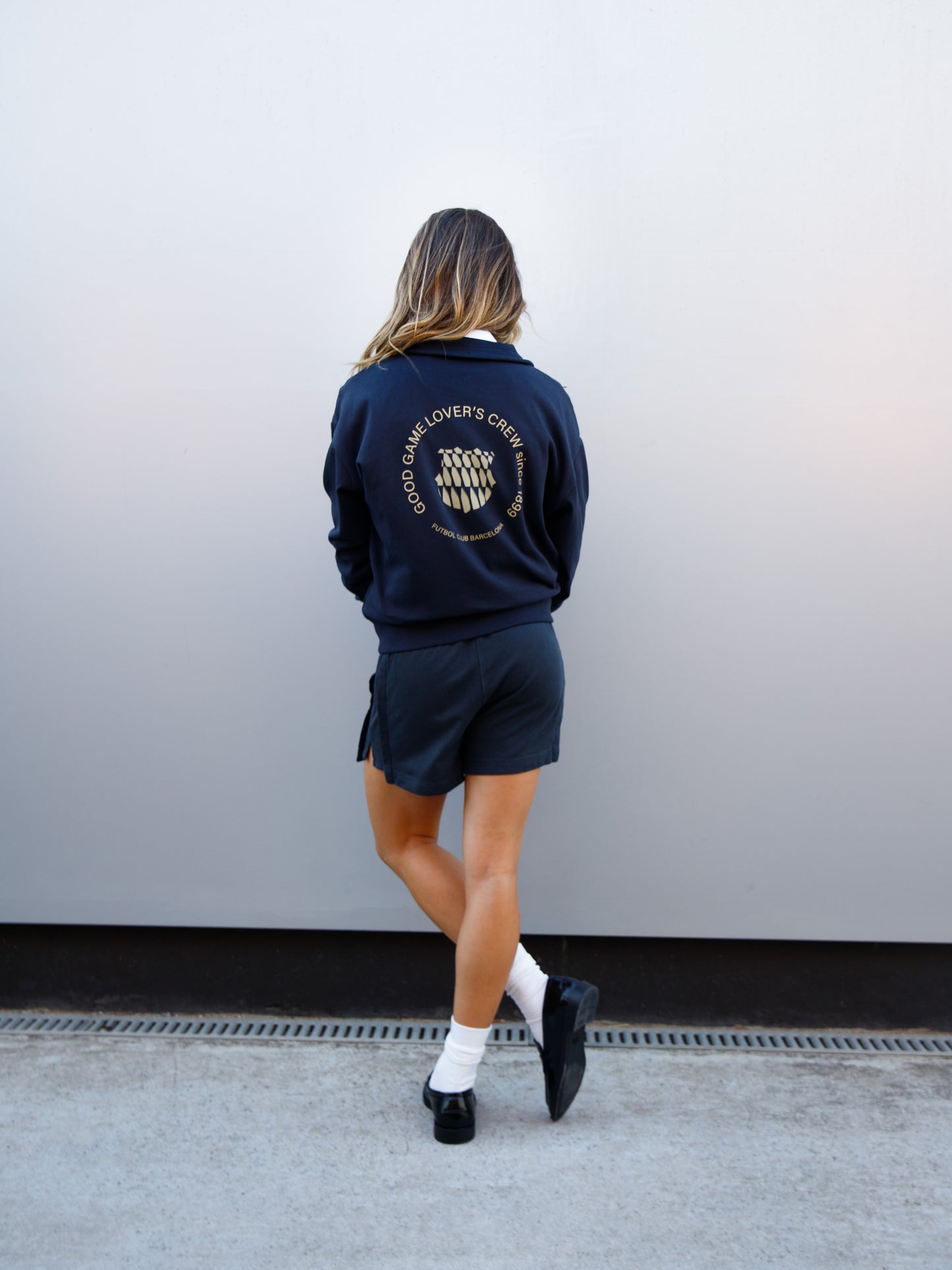 Sweatshirt Zippé Navy Barça Essentials - Femme
