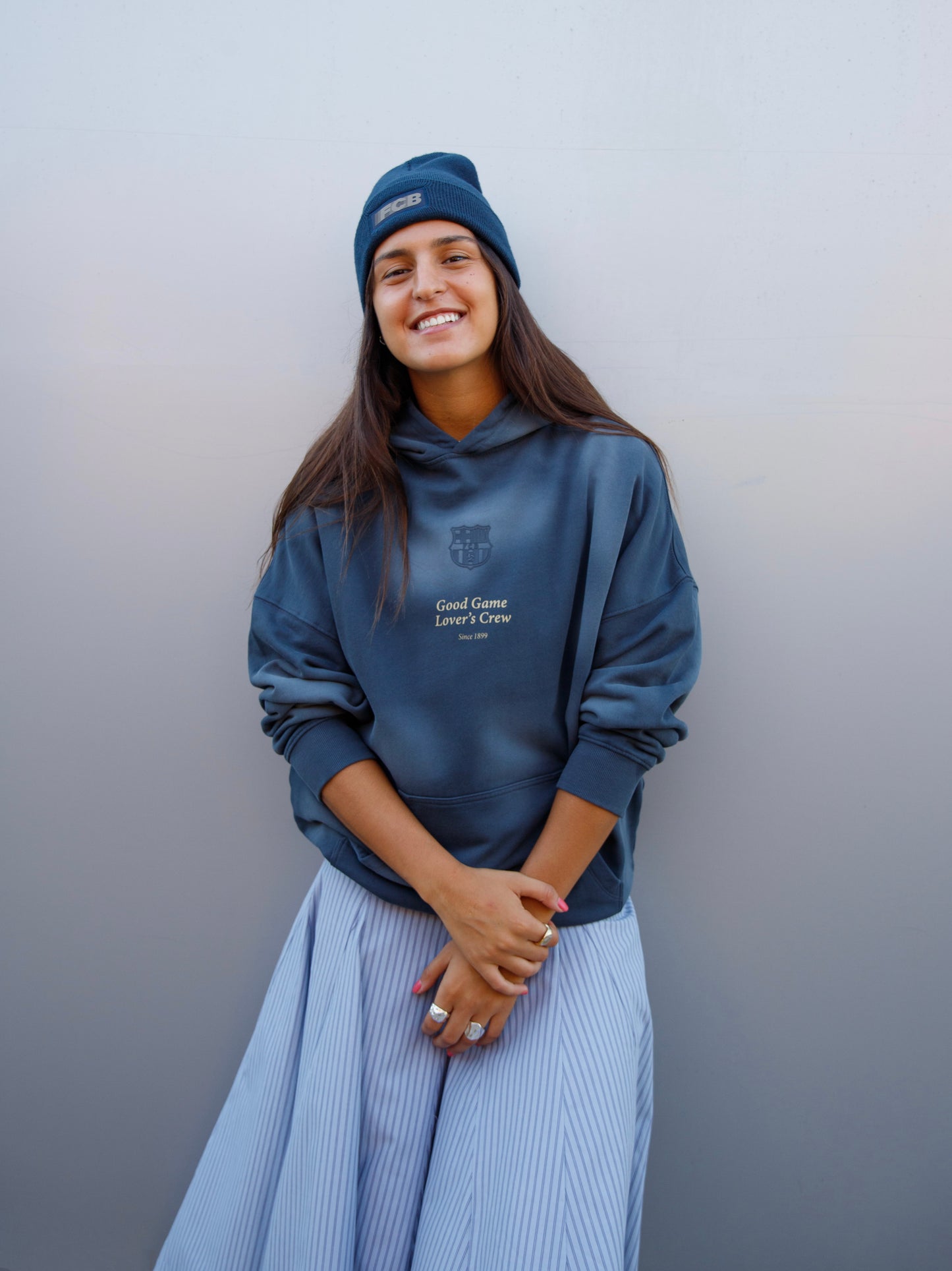 Hoodie Navy Barça Essentials - Women