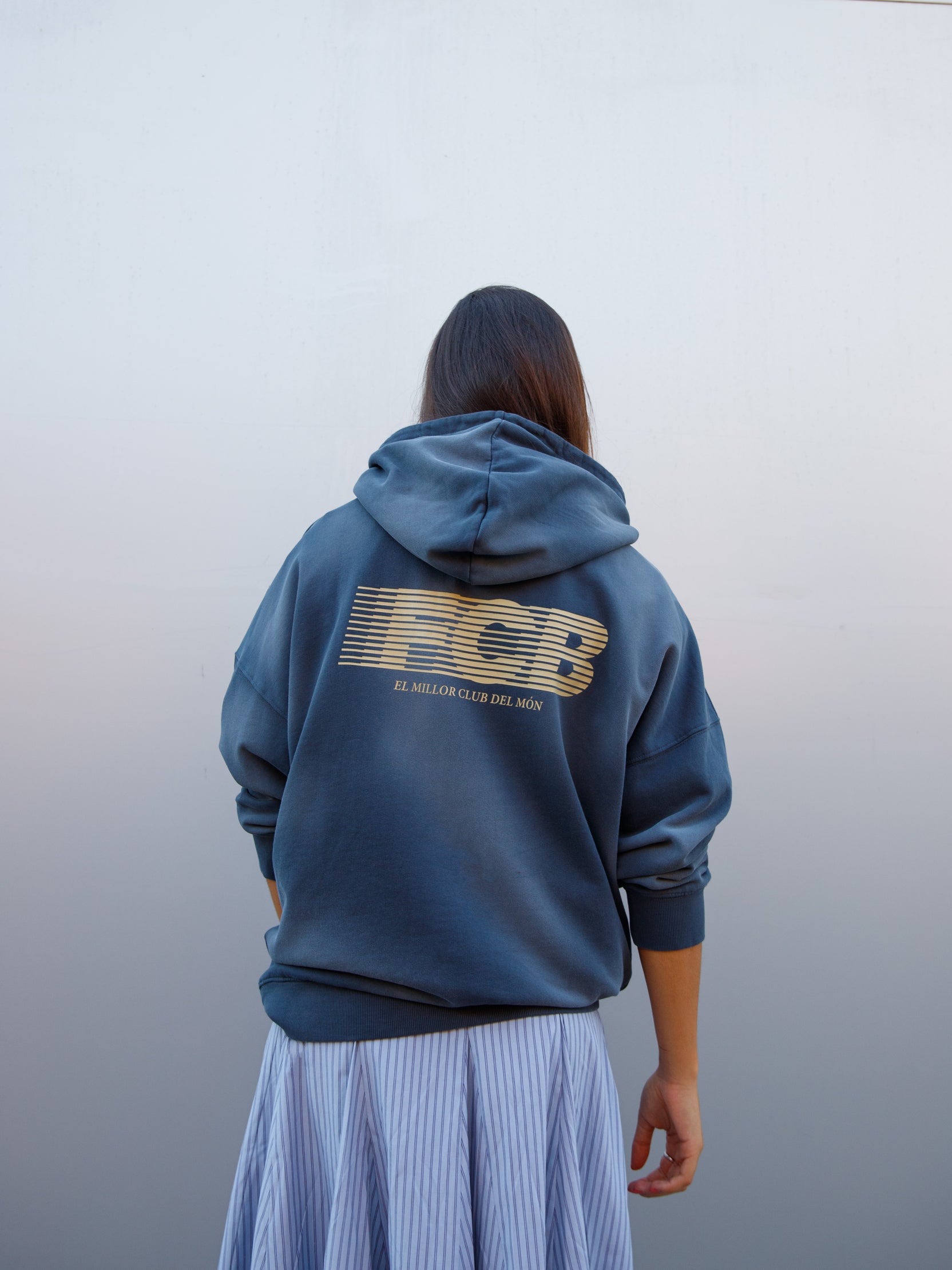Sweat à Capuche Bleu Marine Barça Essentials - Femme