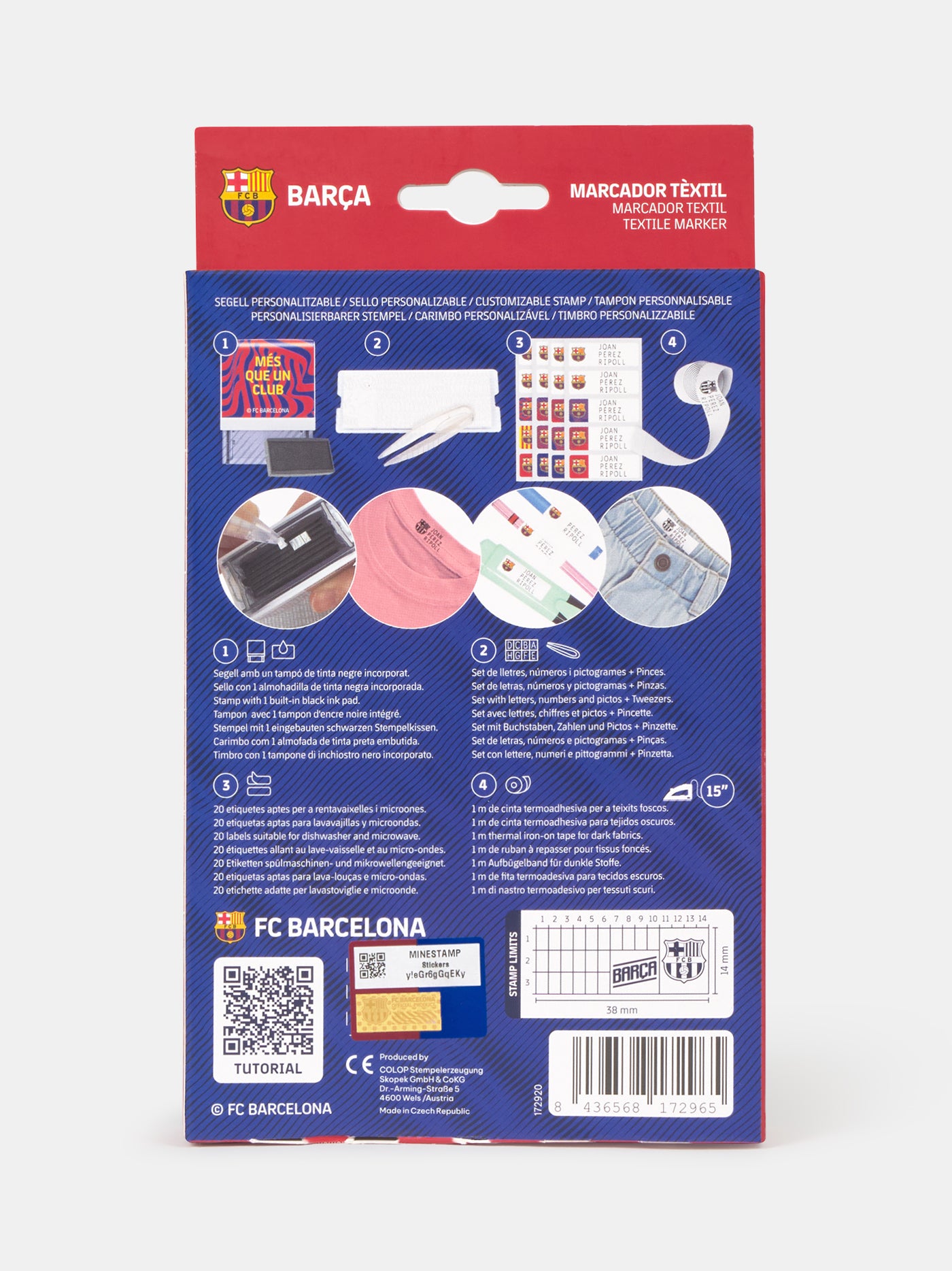 Personalisierbares Textilstempel-Set Barça