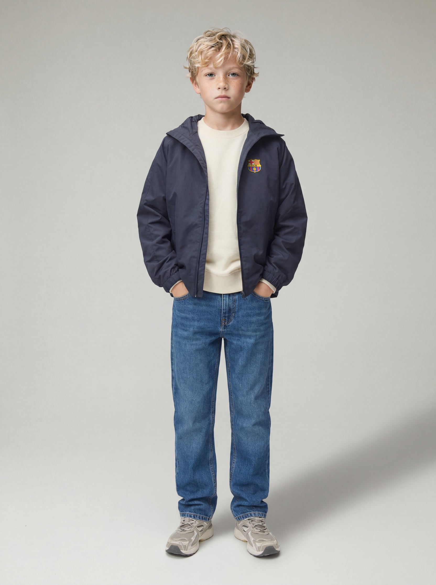 Chaqueta Ligera de Niño/a Azul Marino Core Barça