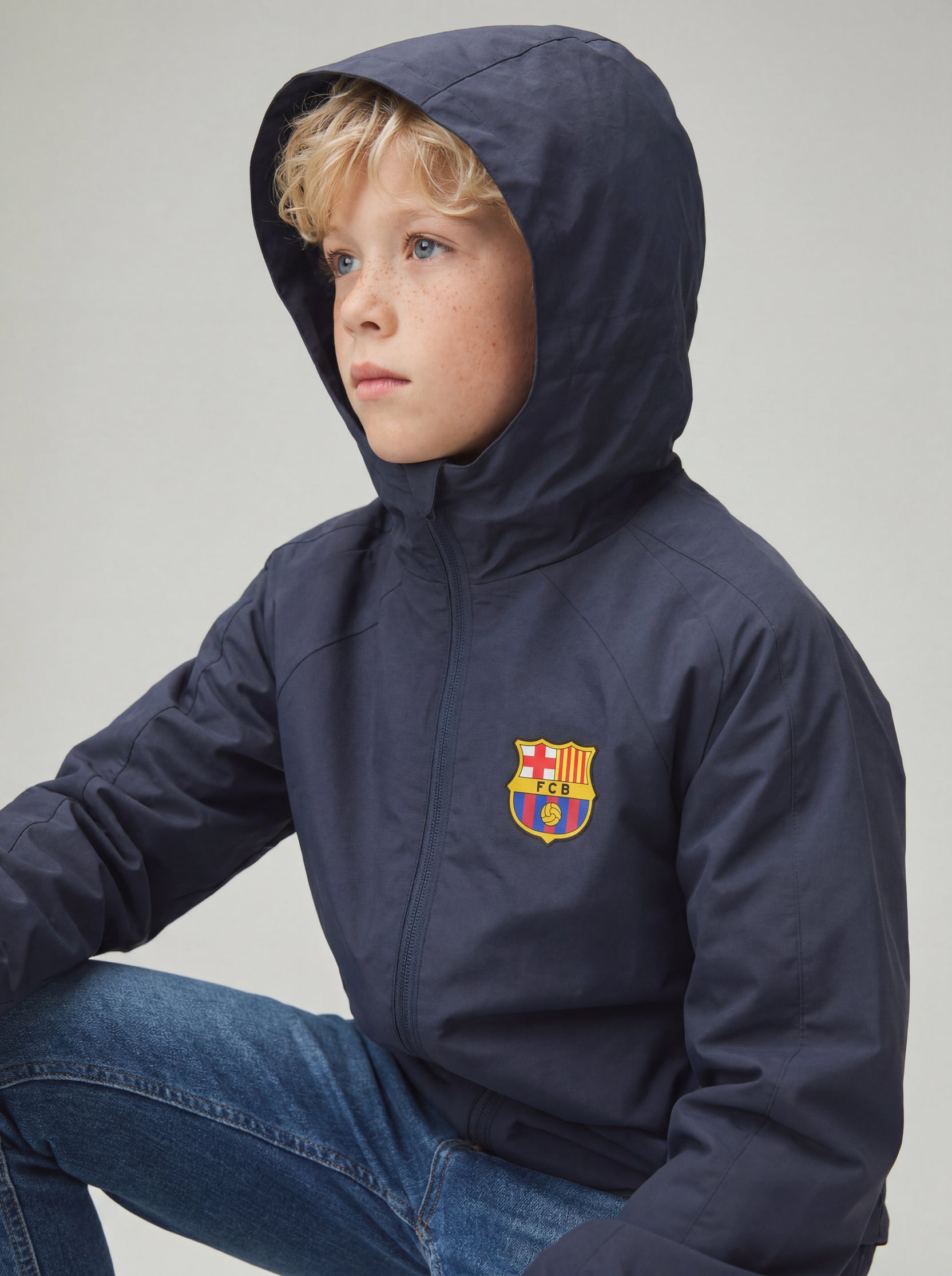 Chaqueta Ligera de Niño/a Azul Marino Core Barça
