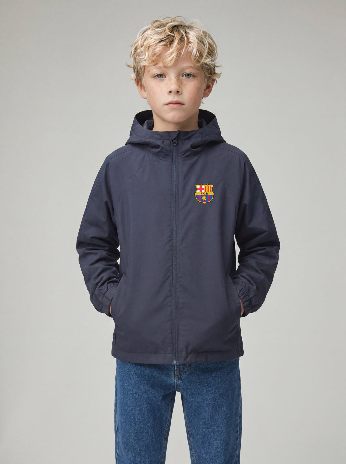 Chaqueta Ligera de Niño/a Azul Marino Core Barça