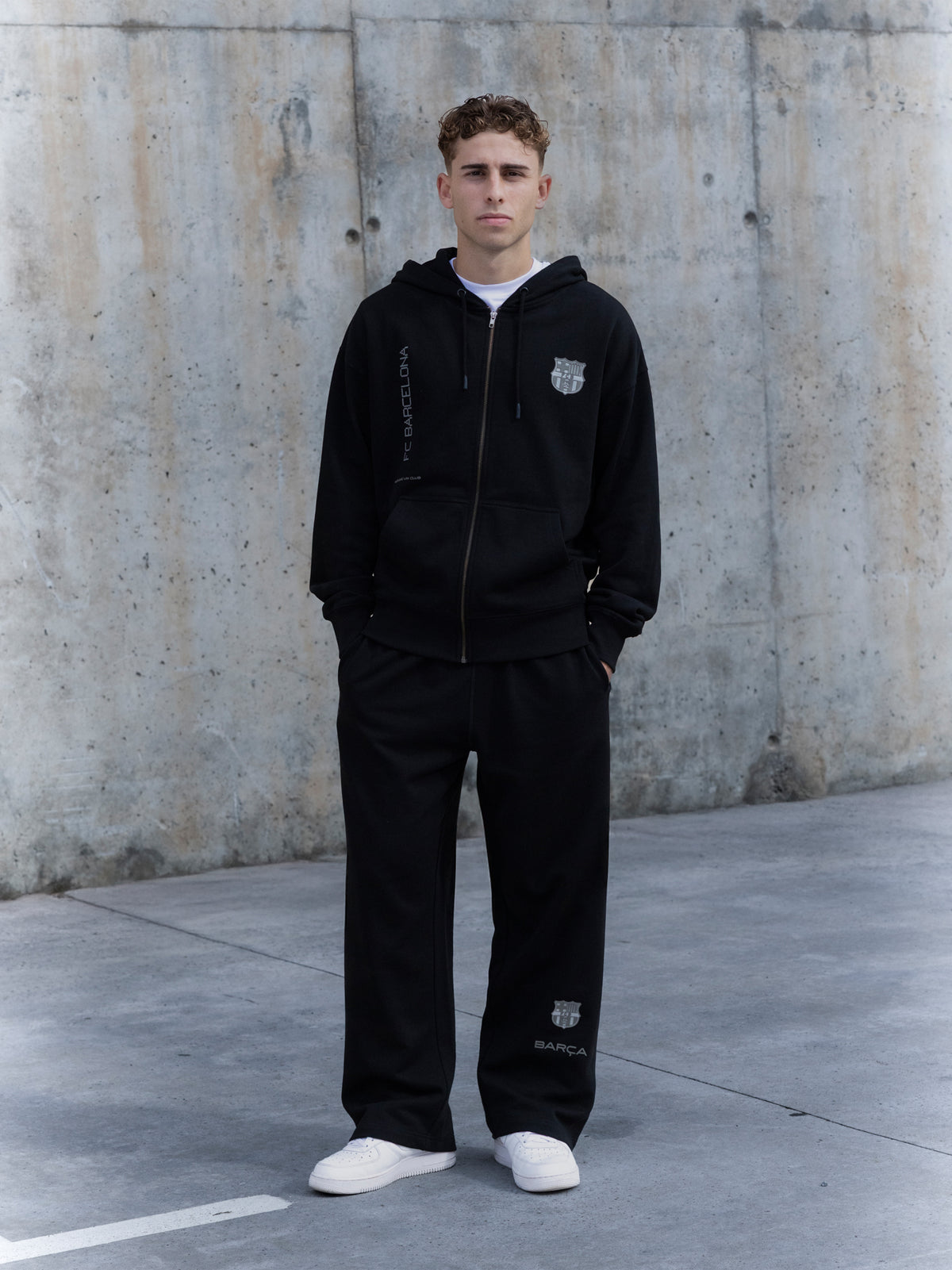 Hoodie Zip Black Organic Goals