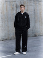 Hoodie Zip Black Organic Goals