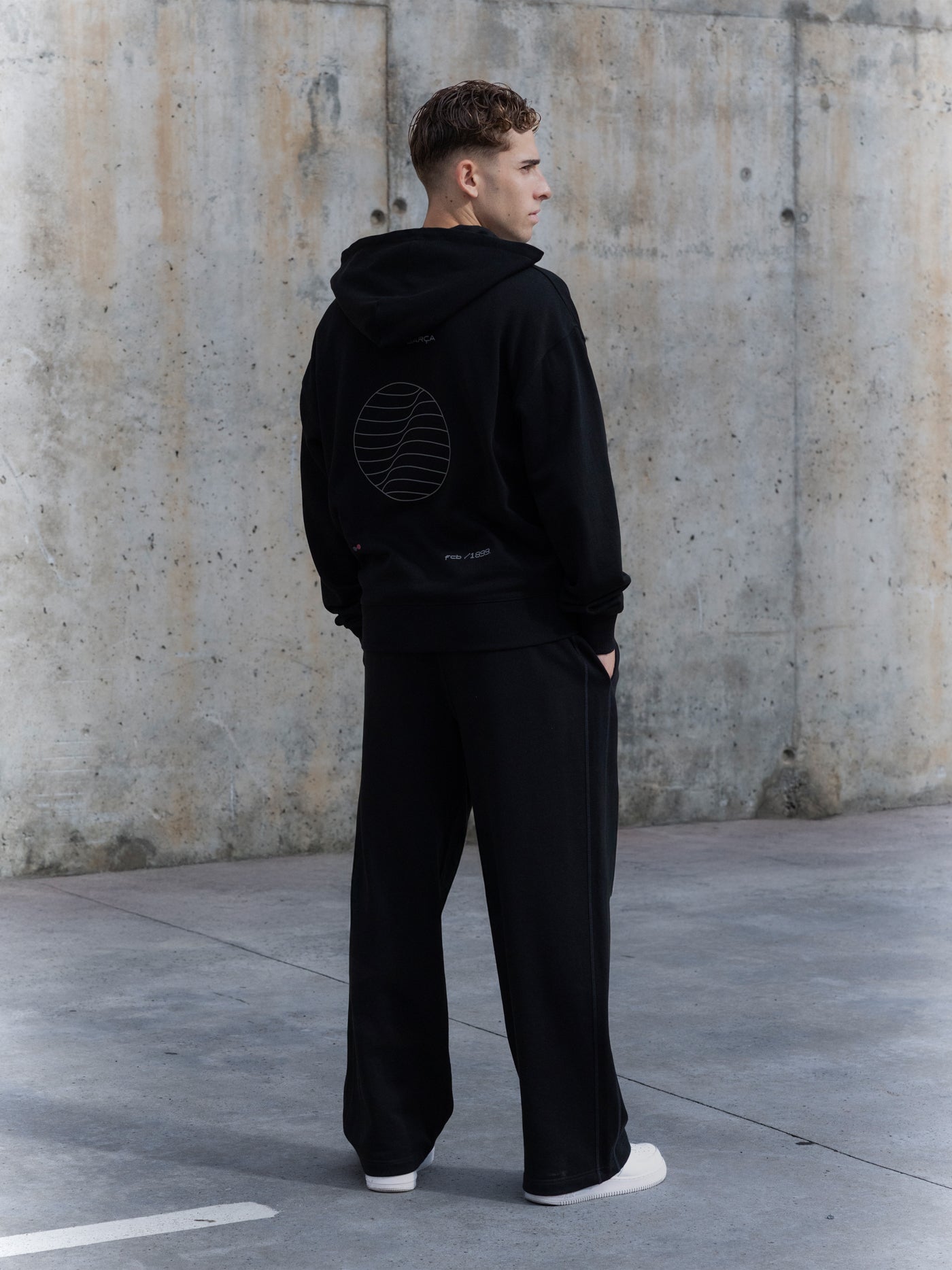 Hoodie Zip Black Organic Goals