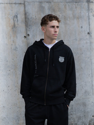 Sweat zippé noir Barça Organic Goals 