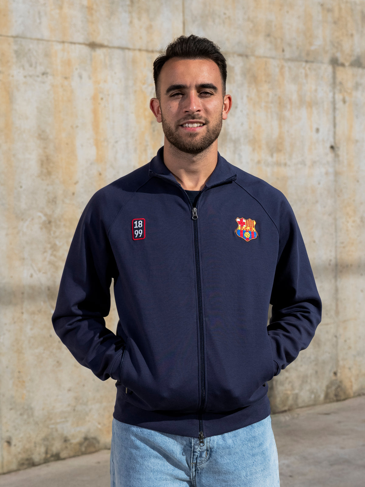 Light Jacket Retro 1899 Navy Fleece Barça