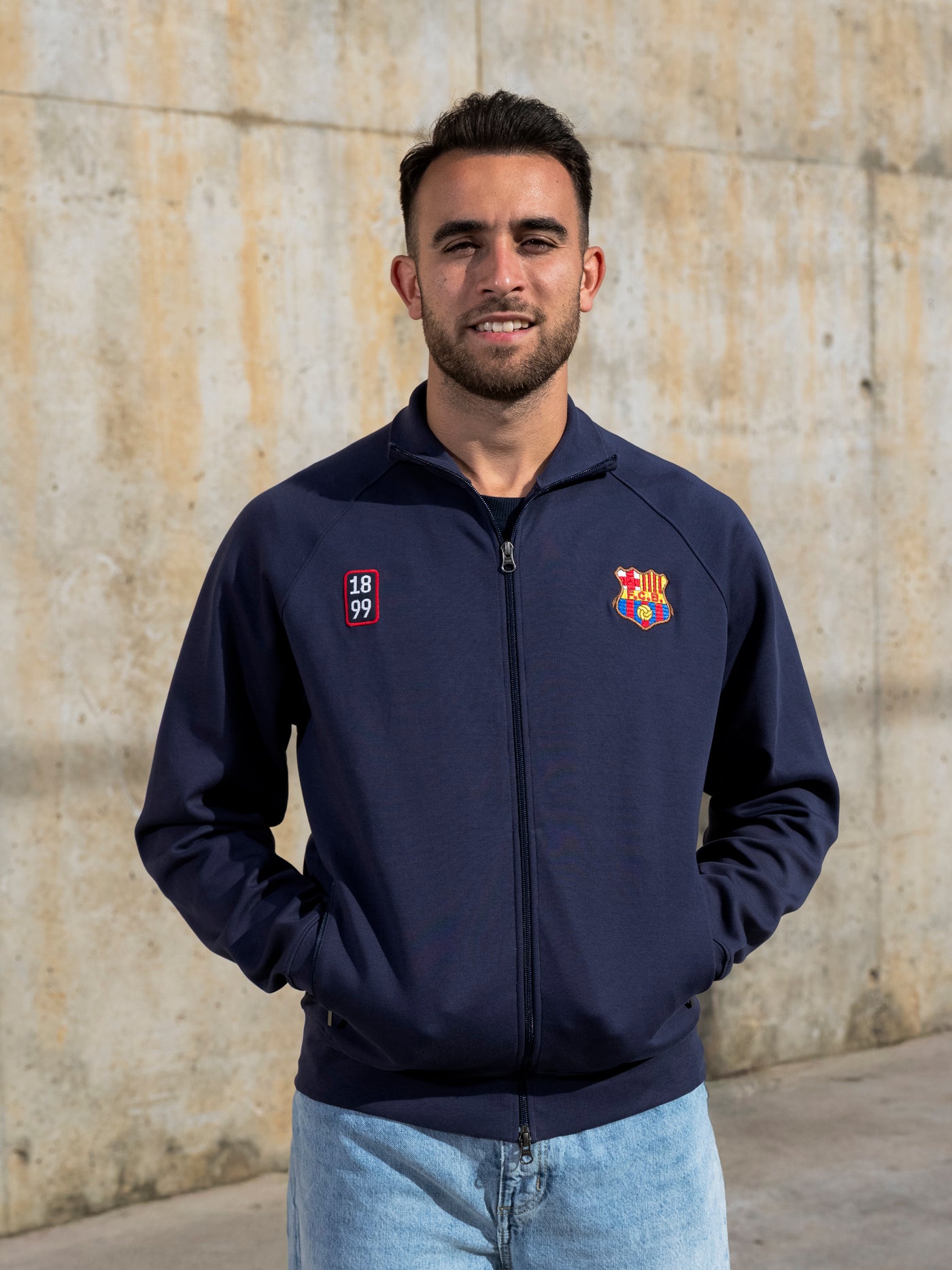 Light Jacket Retro 1899 Navy Fleece Barça