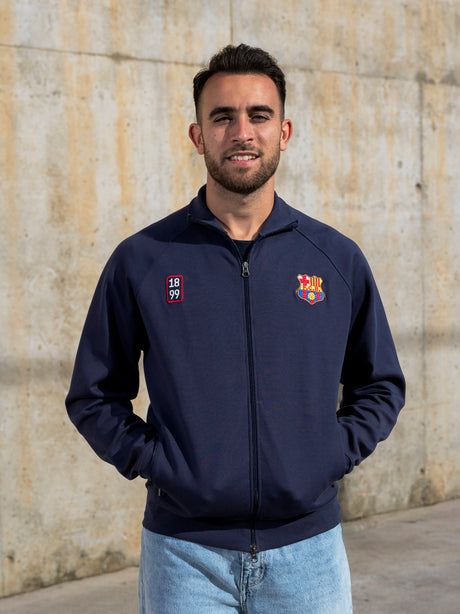 Light Jacket Retro 1899 Navy Fleece Barça