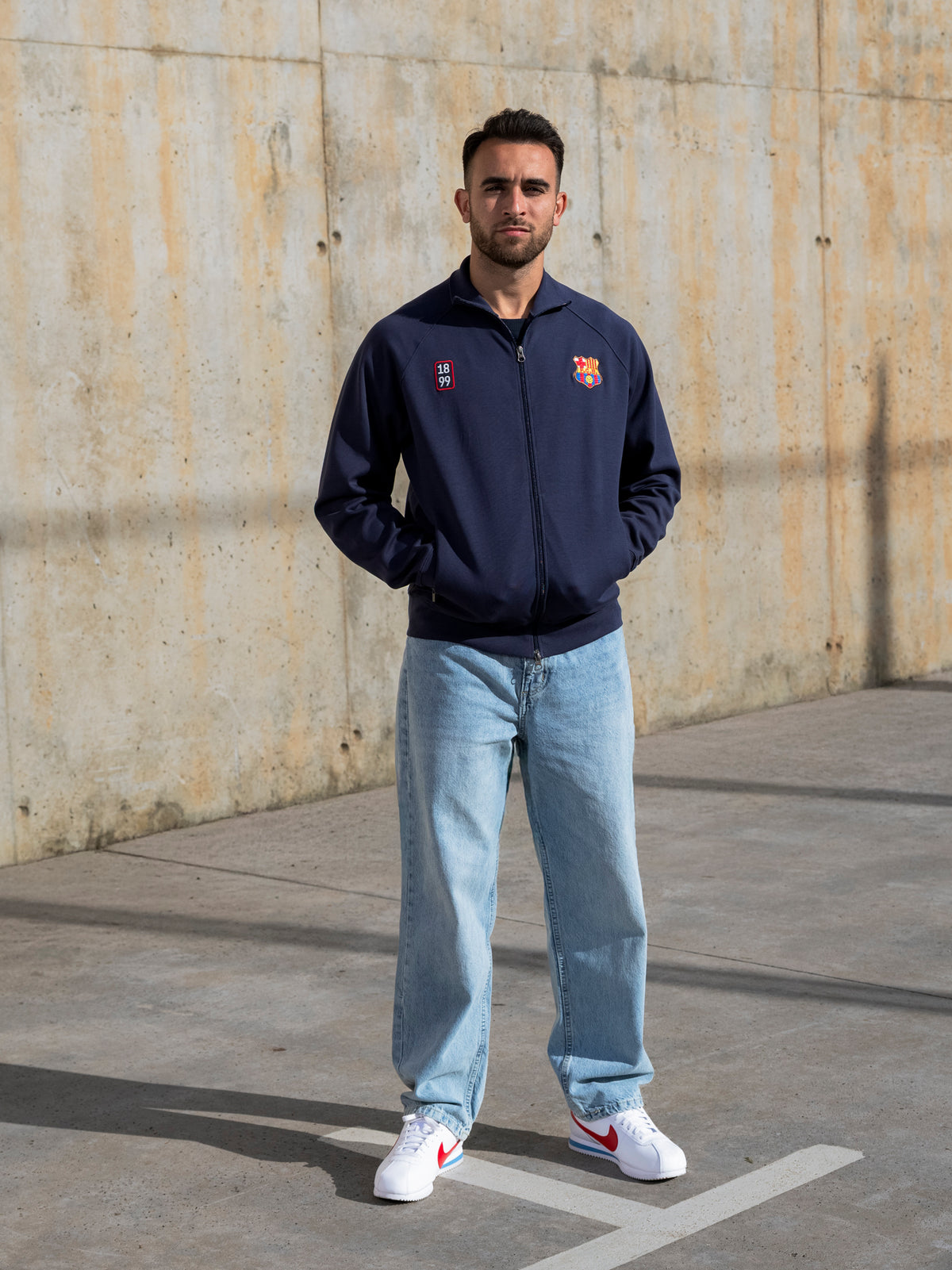 Light Jacket Retro 1899 Navy Fleece Barça