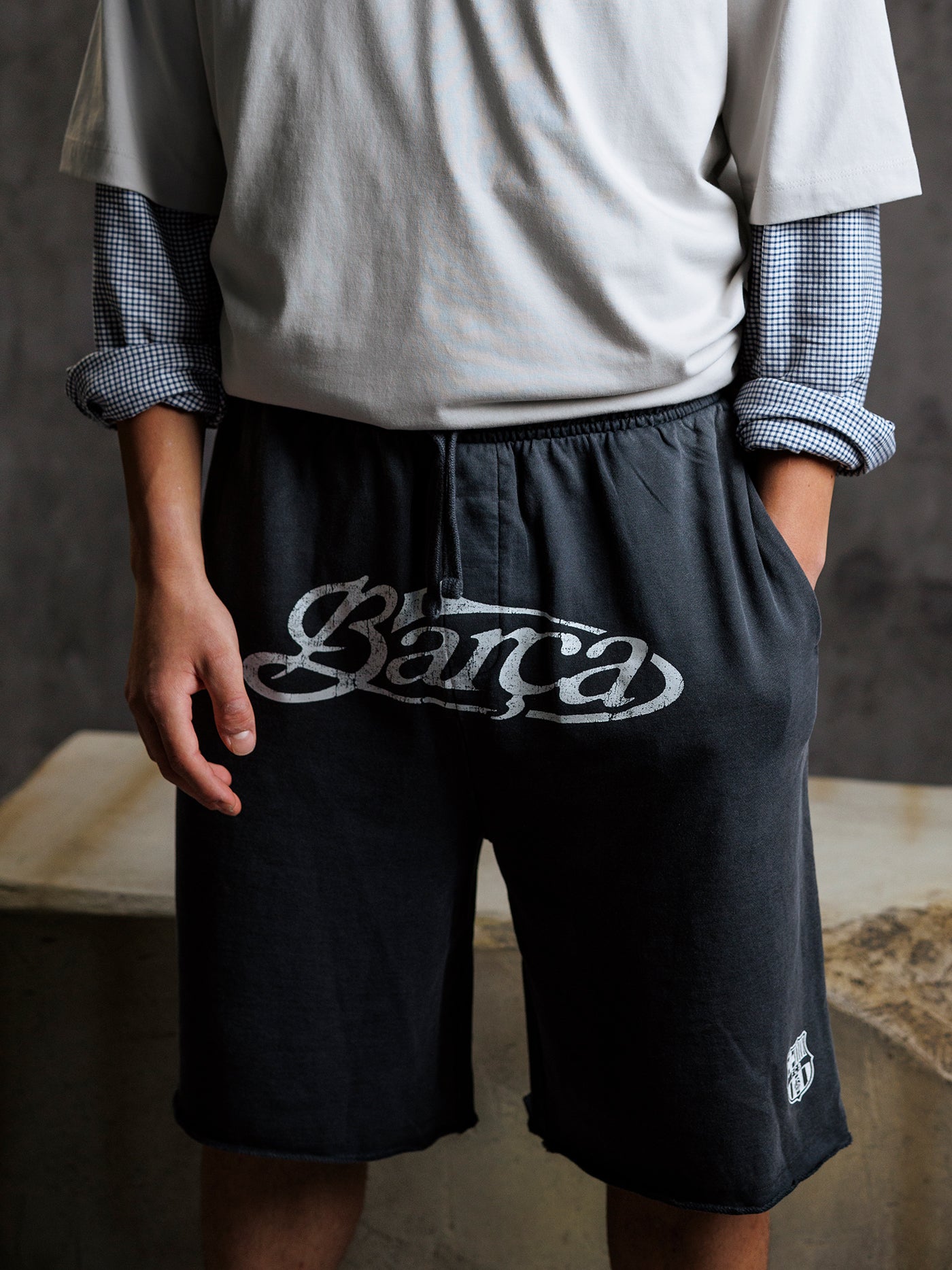 Pantalones cortos grises Aftermatch Barça