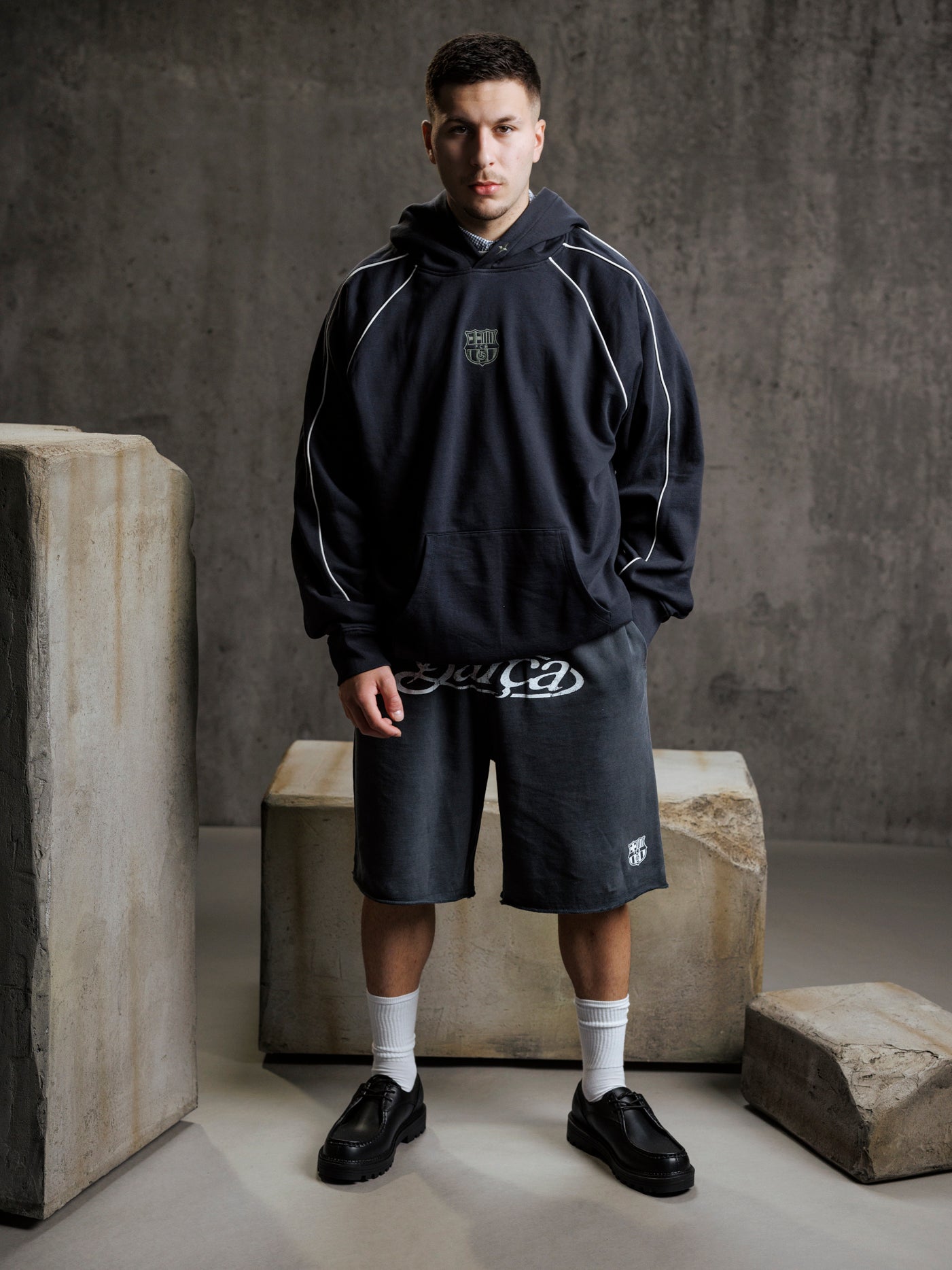 Hoodie Grey Aftermatch Barça