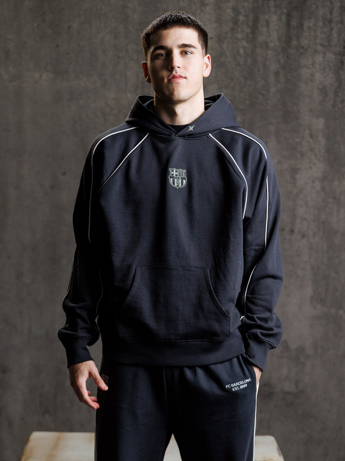 Hoodie Grey Aftermatch Barça