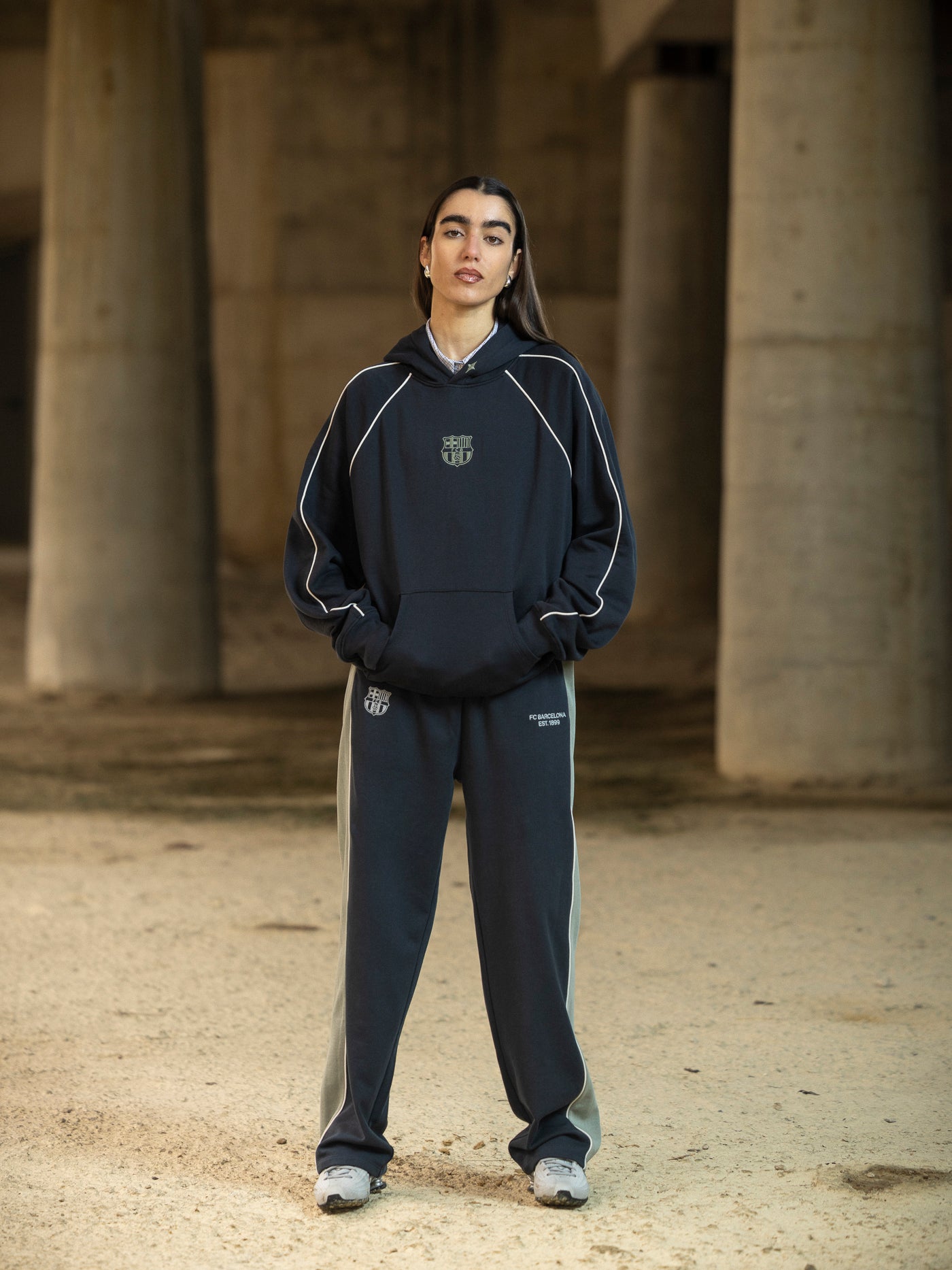 Hoodie Grey Aftermatch Barça