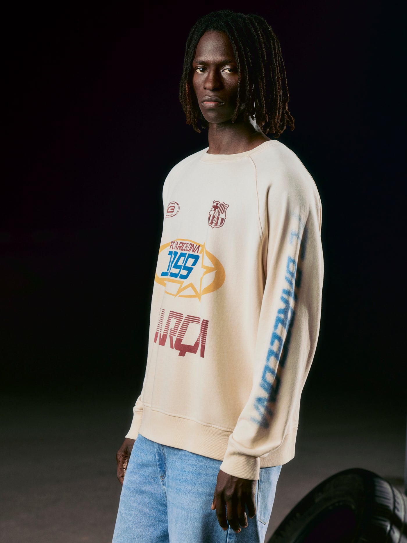 Sudadera Crew Ecru Racing Barça