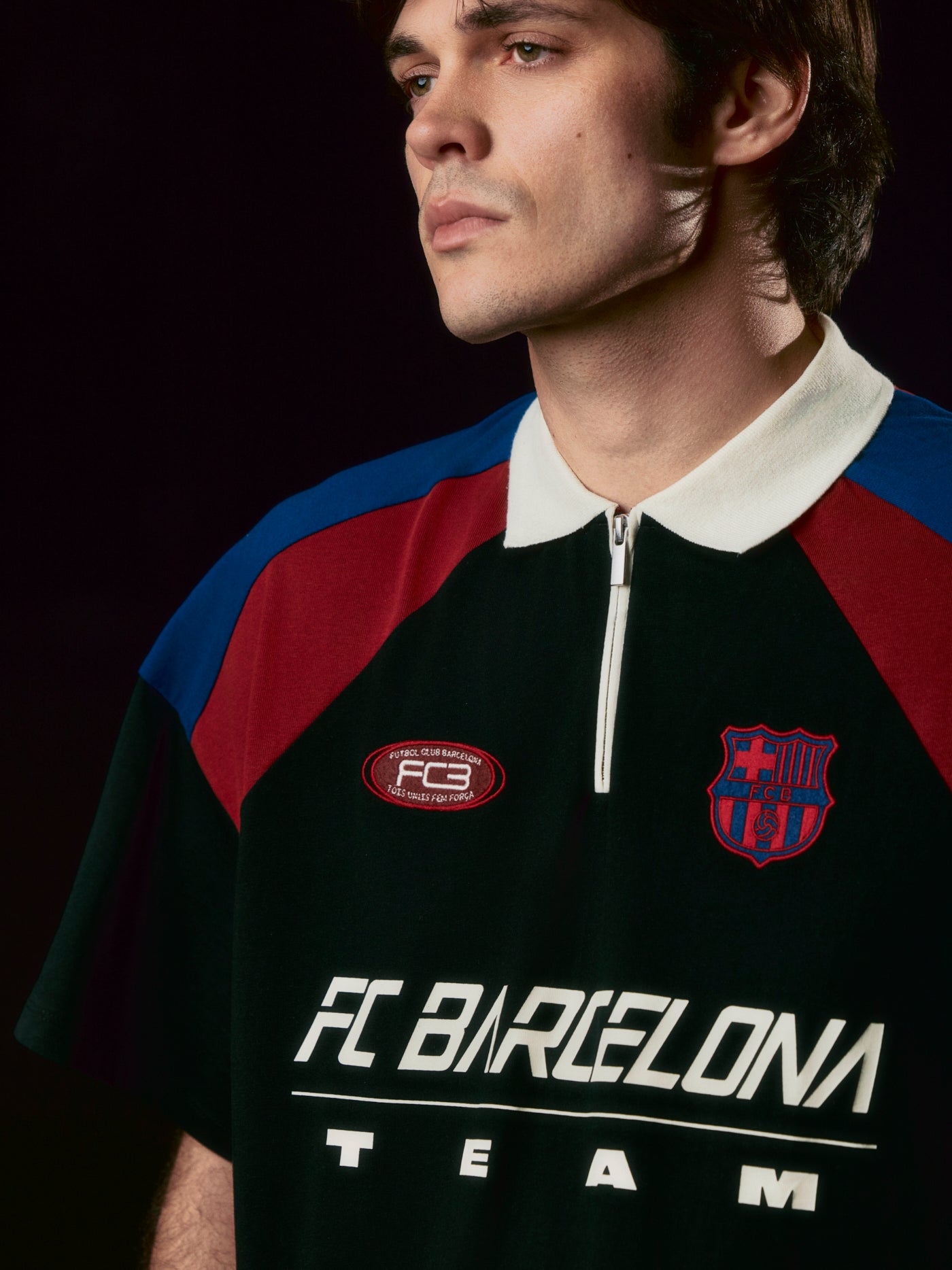 Polo Half Zip Antracita Racing Barça