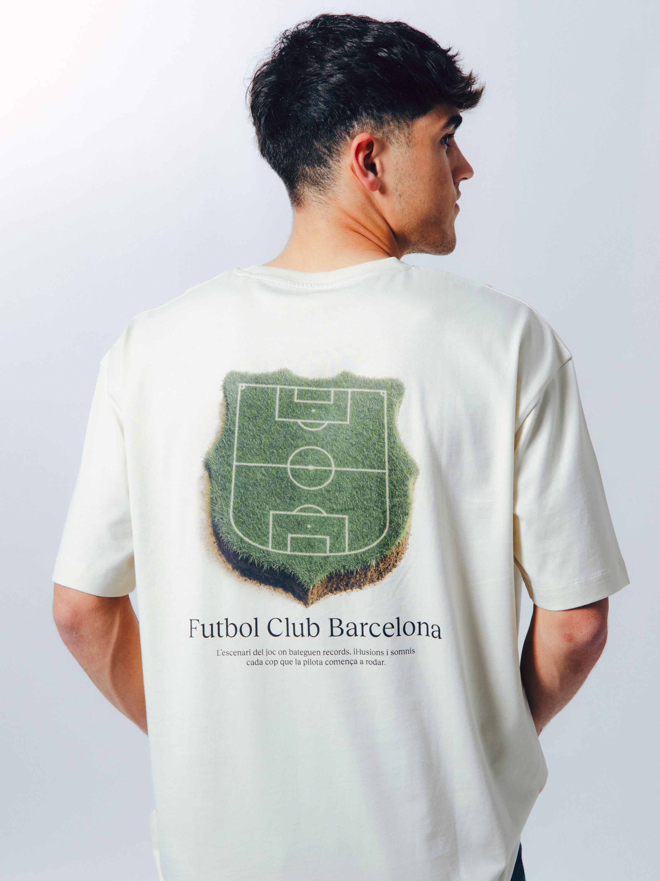 T-shirt Écru Pelouse Barça