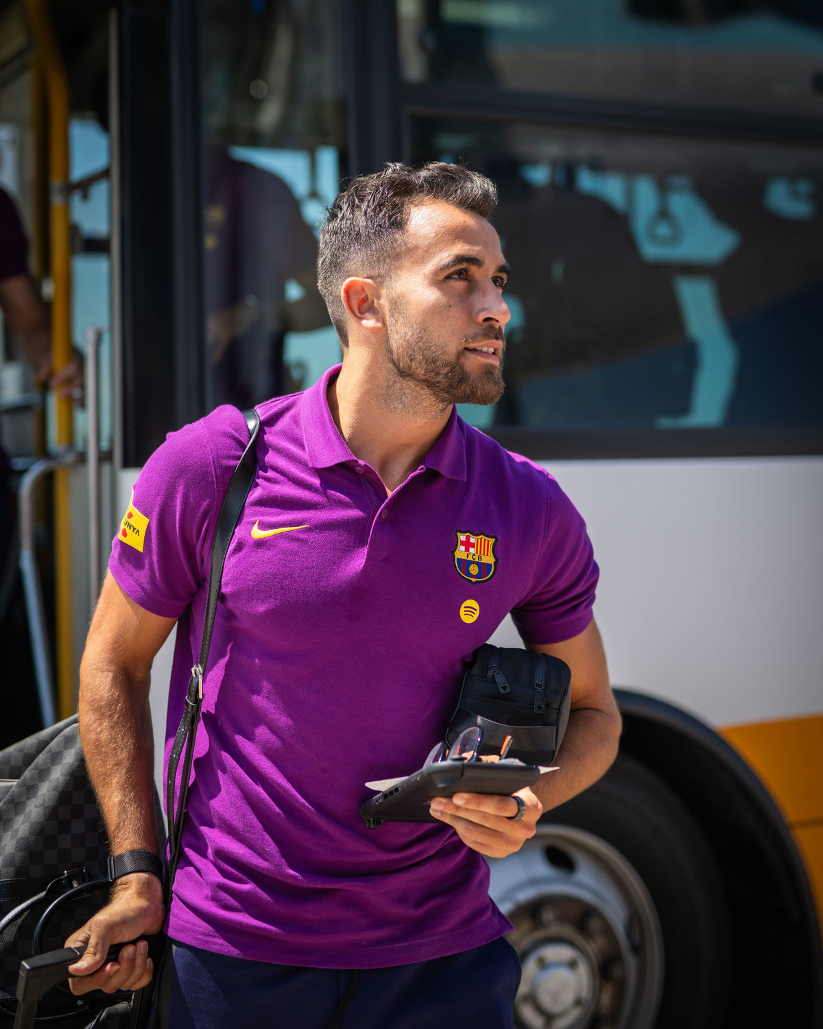 Eric Garcia with the Polo Crest Slim of FC Barcelona