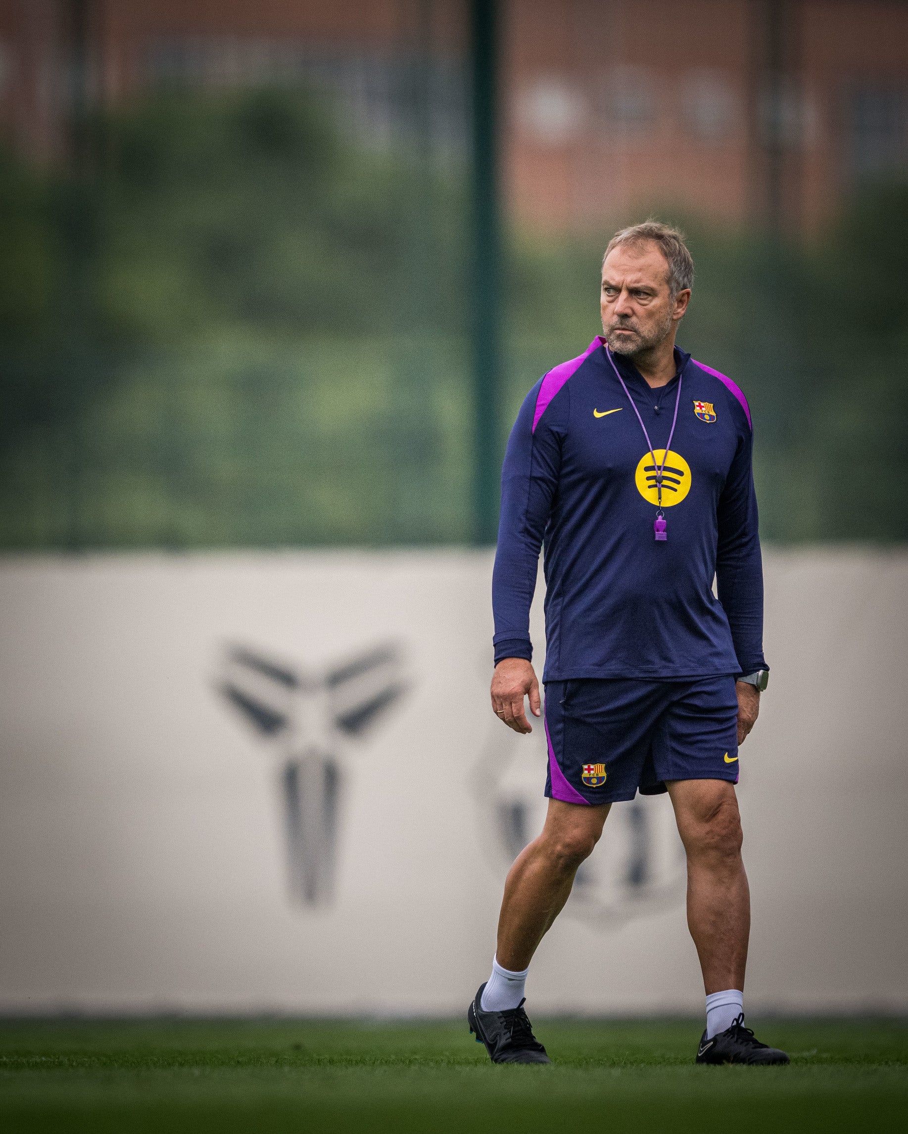 Hansi Flick in a training sesion with the Coach Training Sweatshirt 25/26