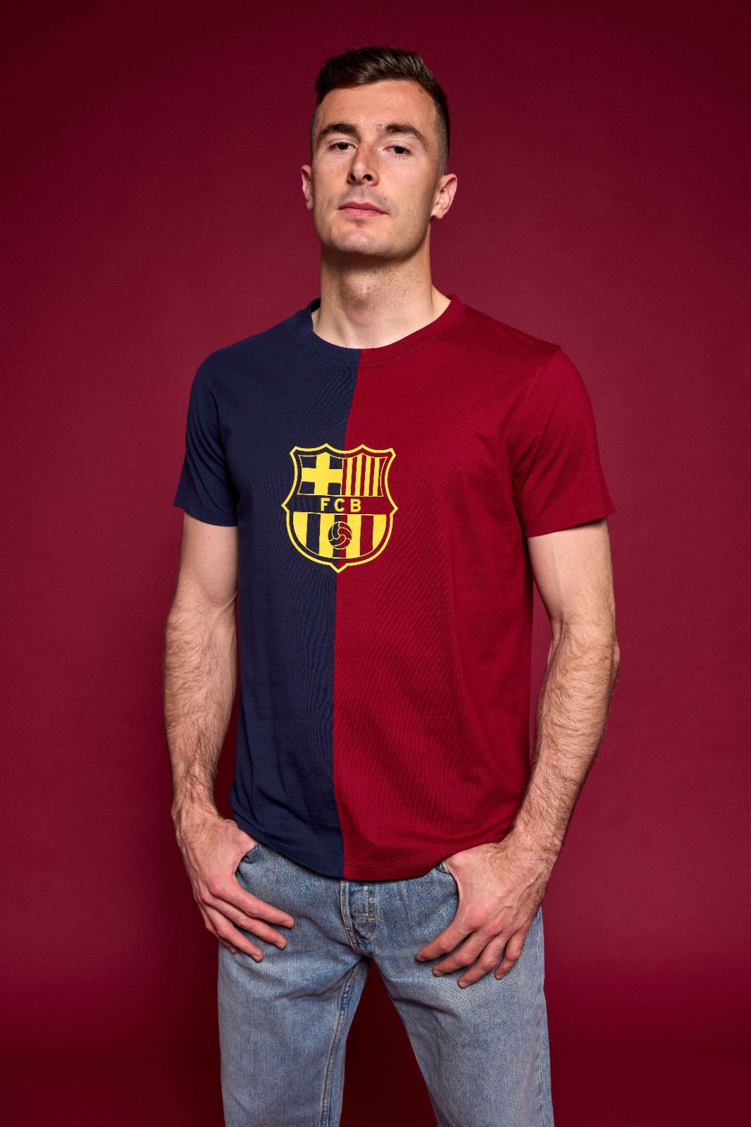 Zweifarbiges T-Shirt FC Barcelona