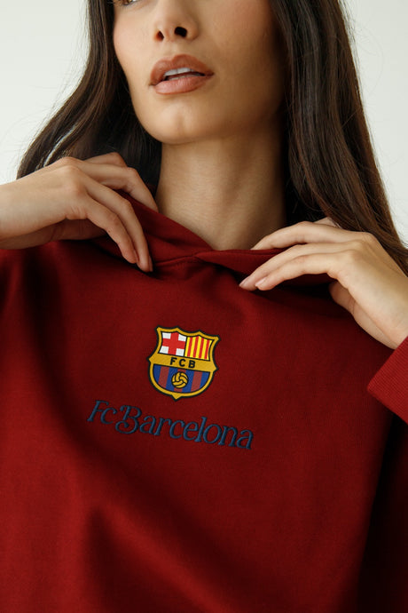Sweat à Capuche Femme Rouge Core Barça