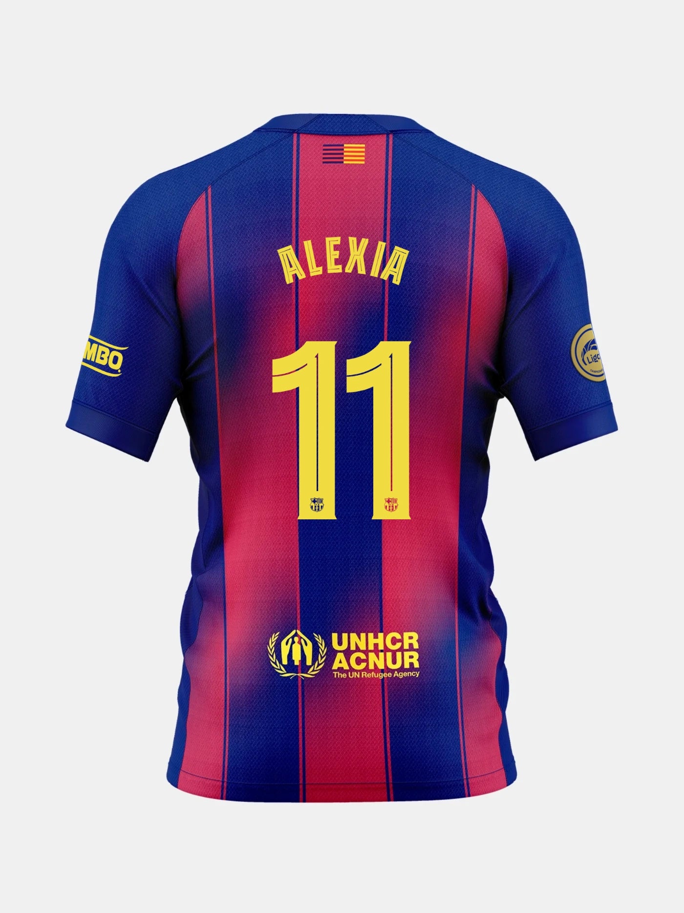 Blue and red sports jersey with Alexia and number 11 on the back