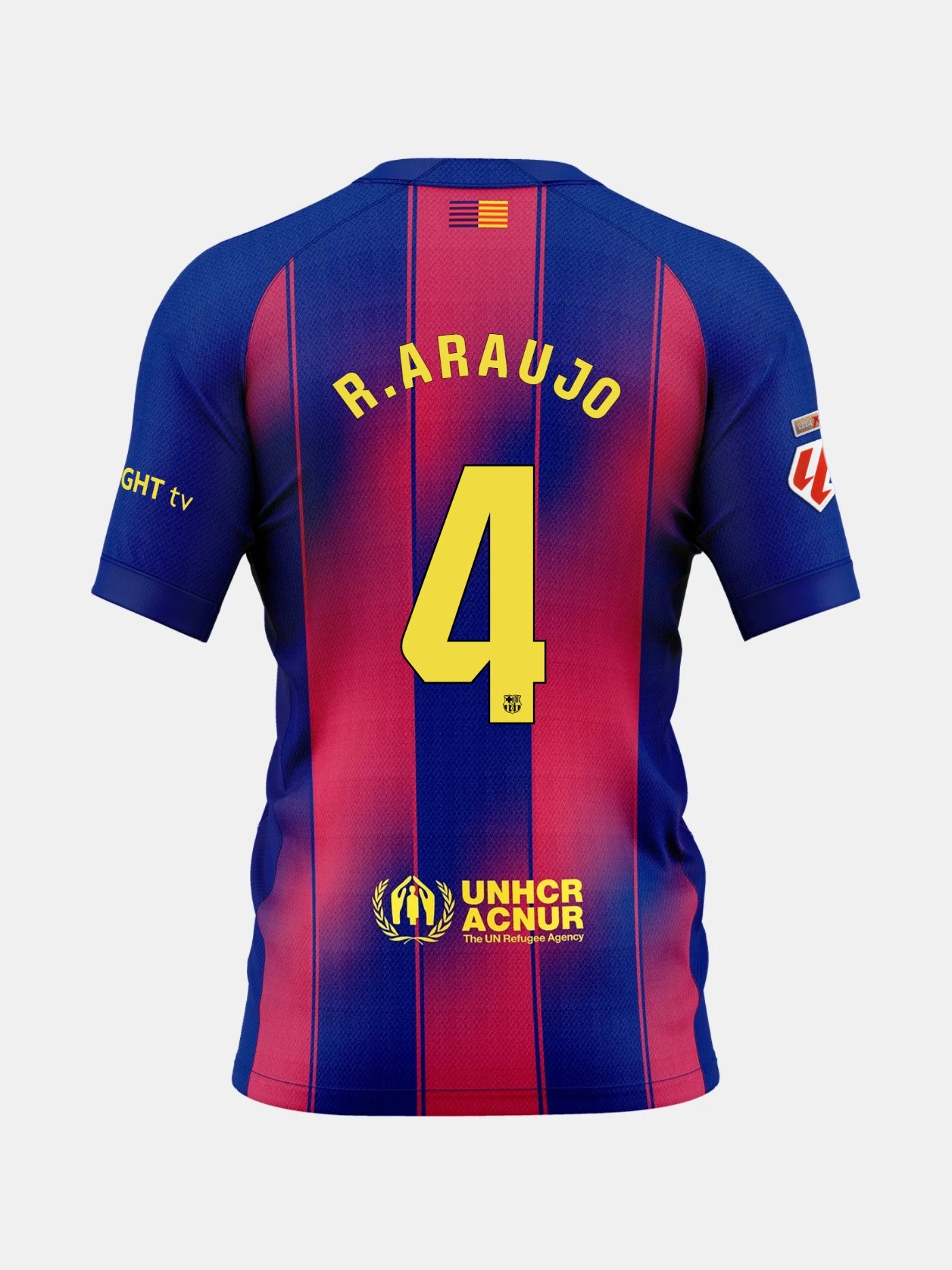 Blue and red sports jersey with R. Araujo and number 4 on the back