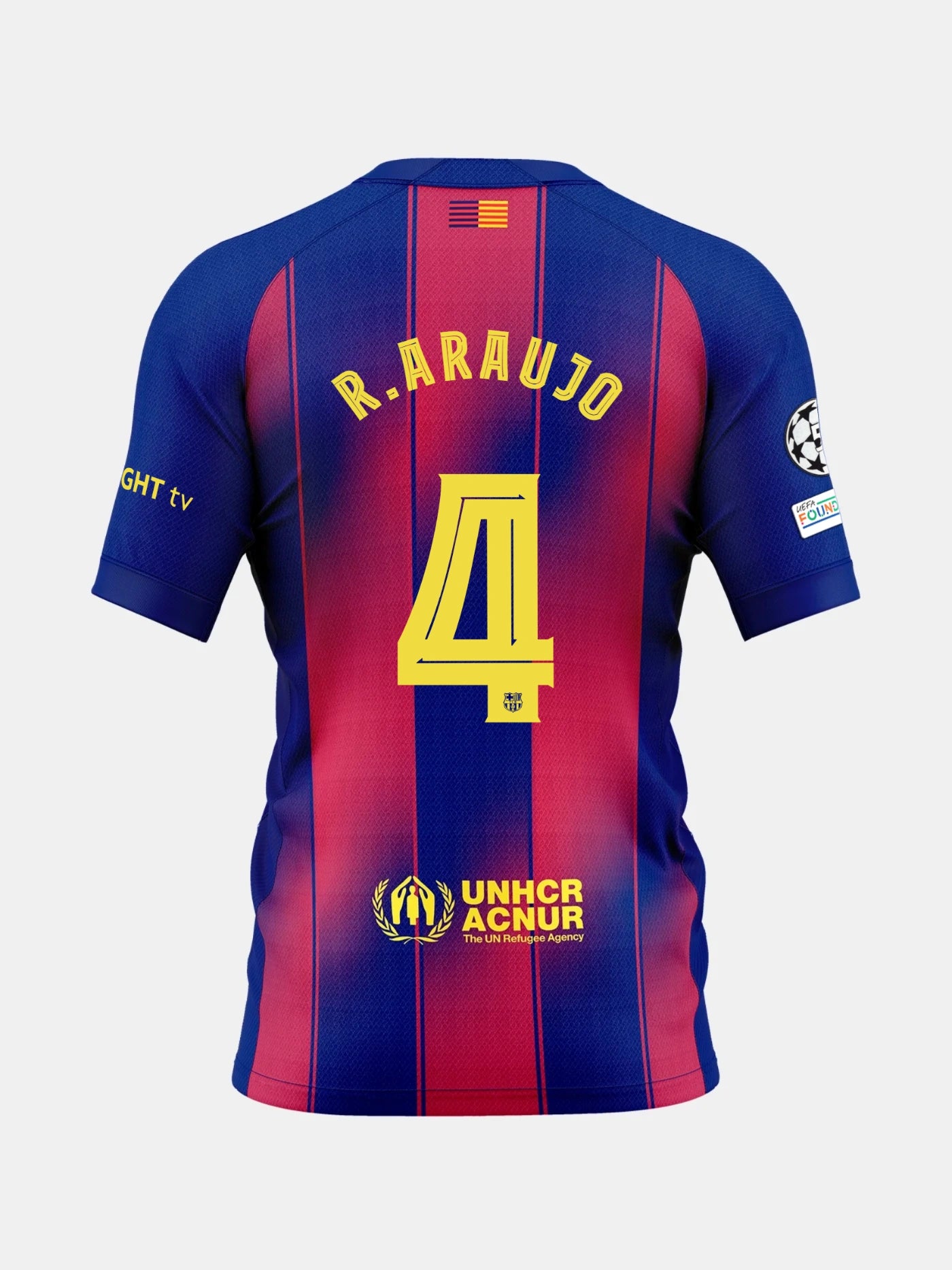 Blue and red sports jersey with R. Araujo and number 4 on the back