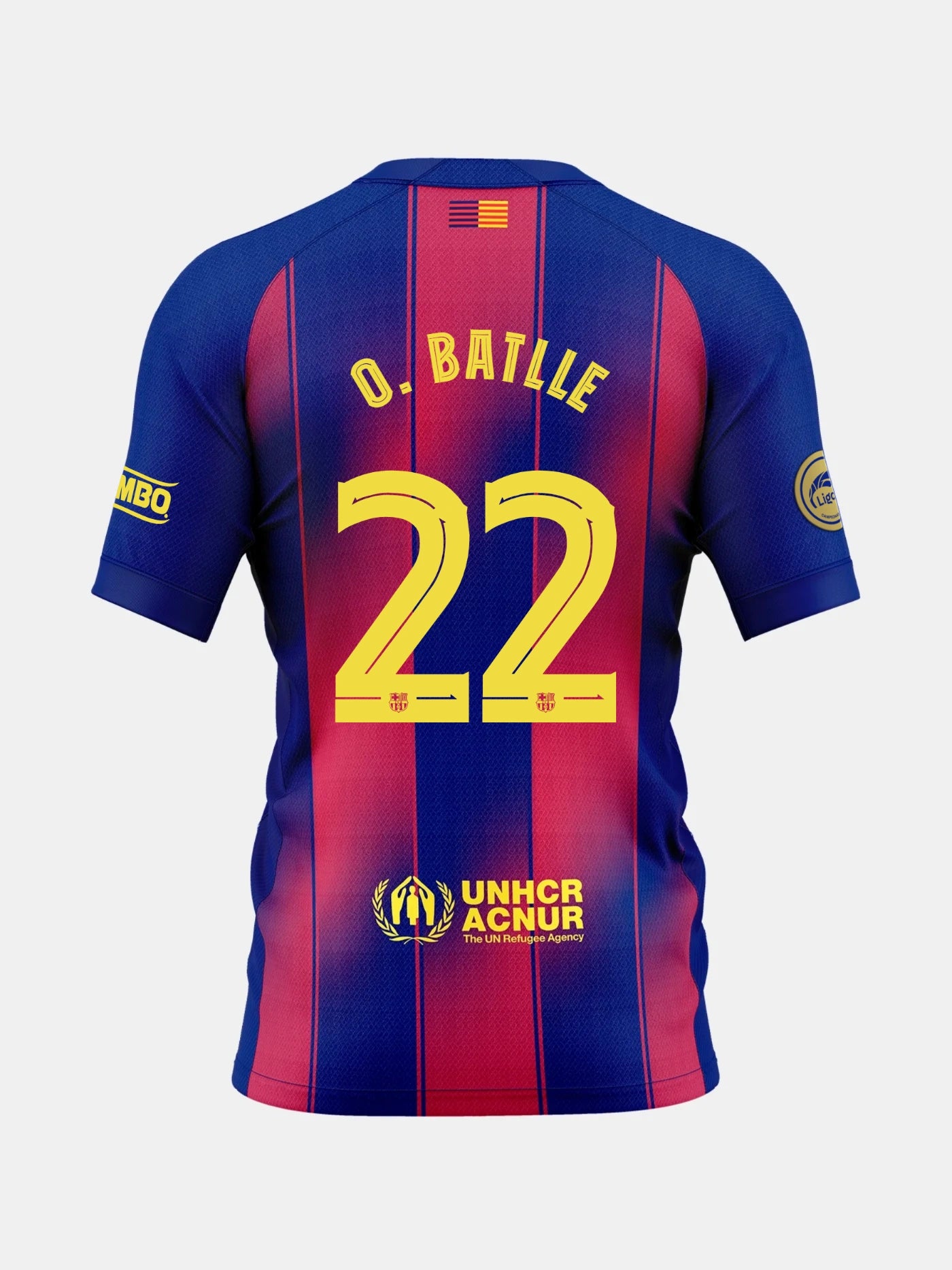 Blue and red sports jersey with O. Batlle and number 22 on the back