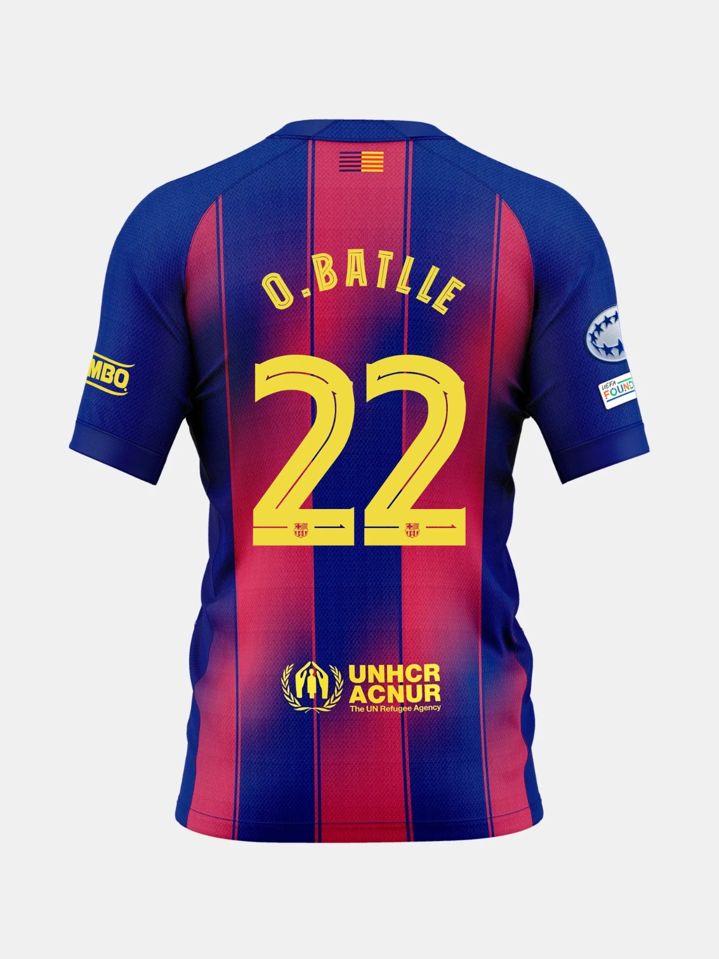 Blue and red sports jersey with O. Batlle and number 22 on the back