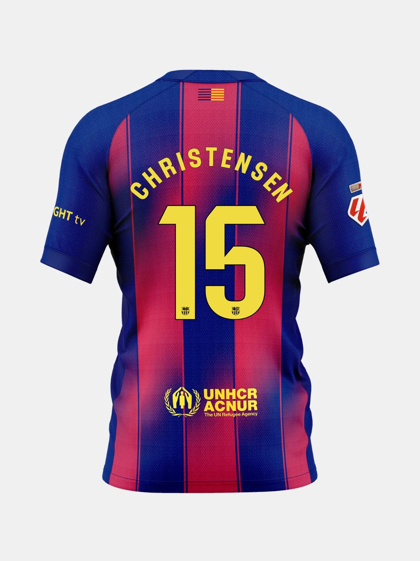 Blue and red sports jersey with Christensen and number 15 on the back