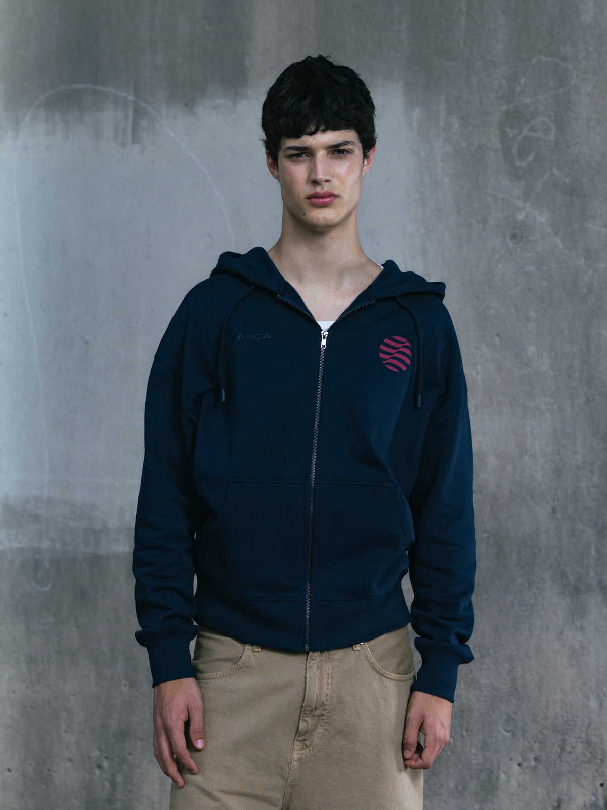 Sweat zippé bleu marine Barça Organic Goals