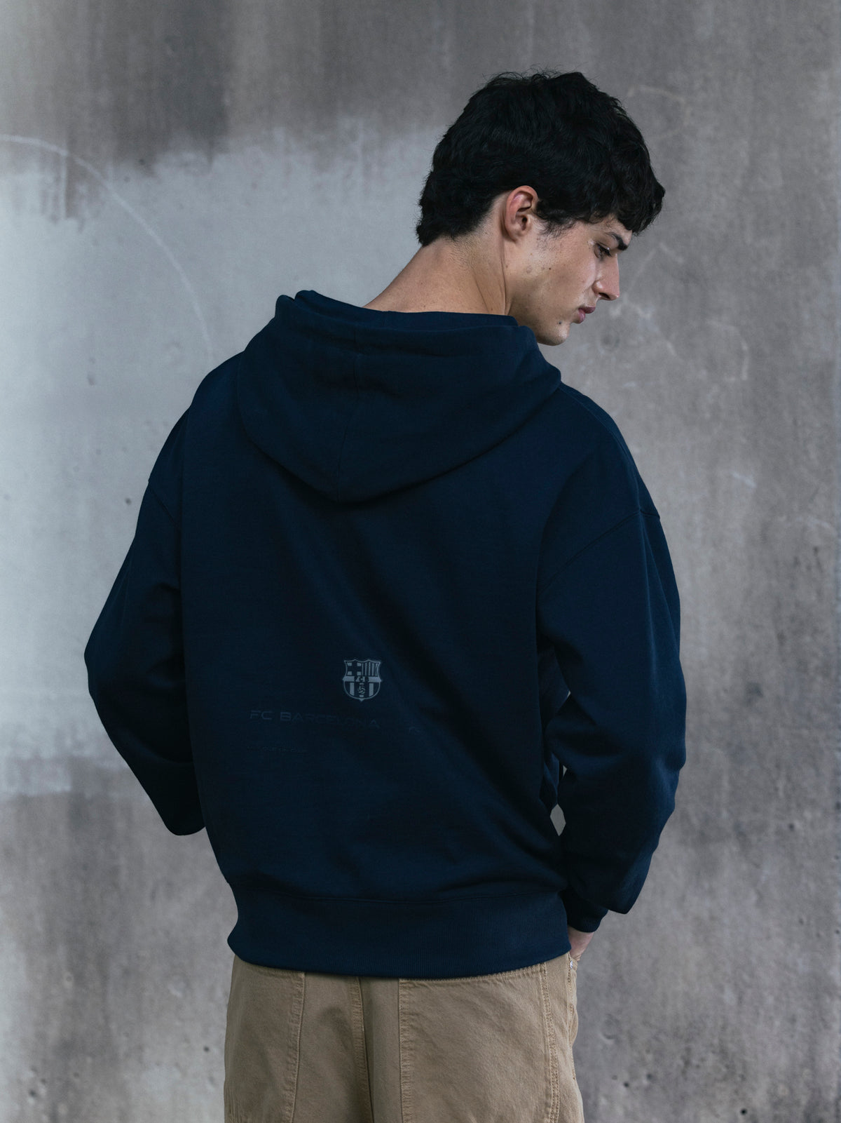 Sweat zippé bleu marine Barça Organic Goals