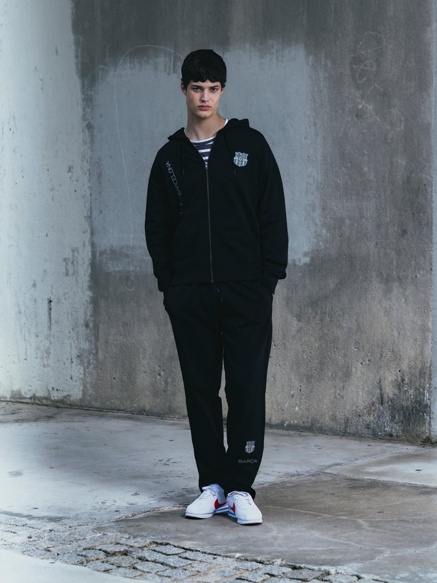 Hoodie Zip Black Organic Goals