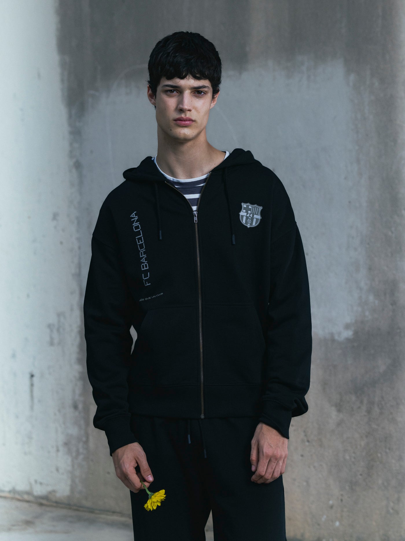 Sudadera con cremallera negra Barça Organic Goals 