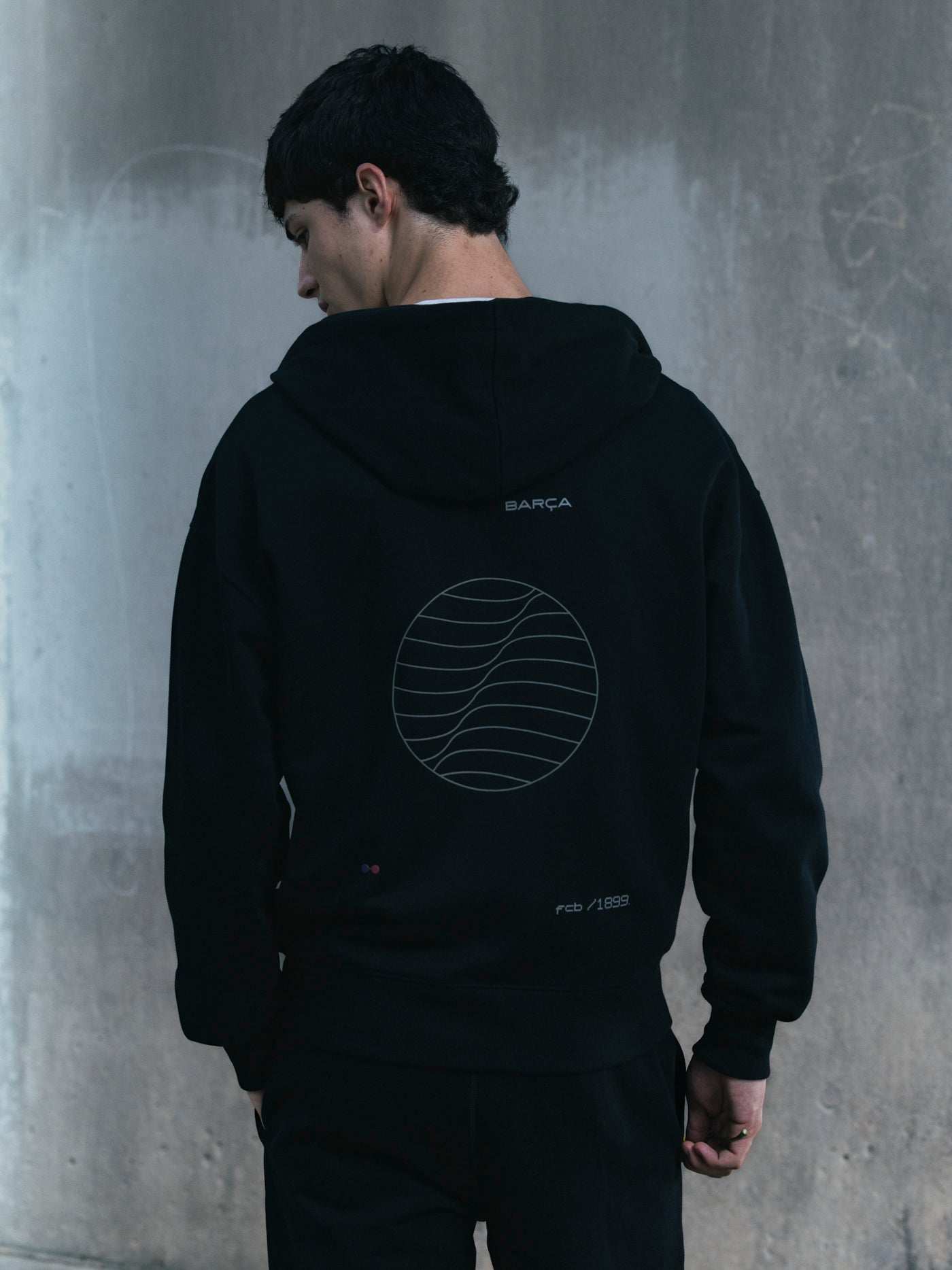 Sudadera con cremallera negra Barça Organic Goals 