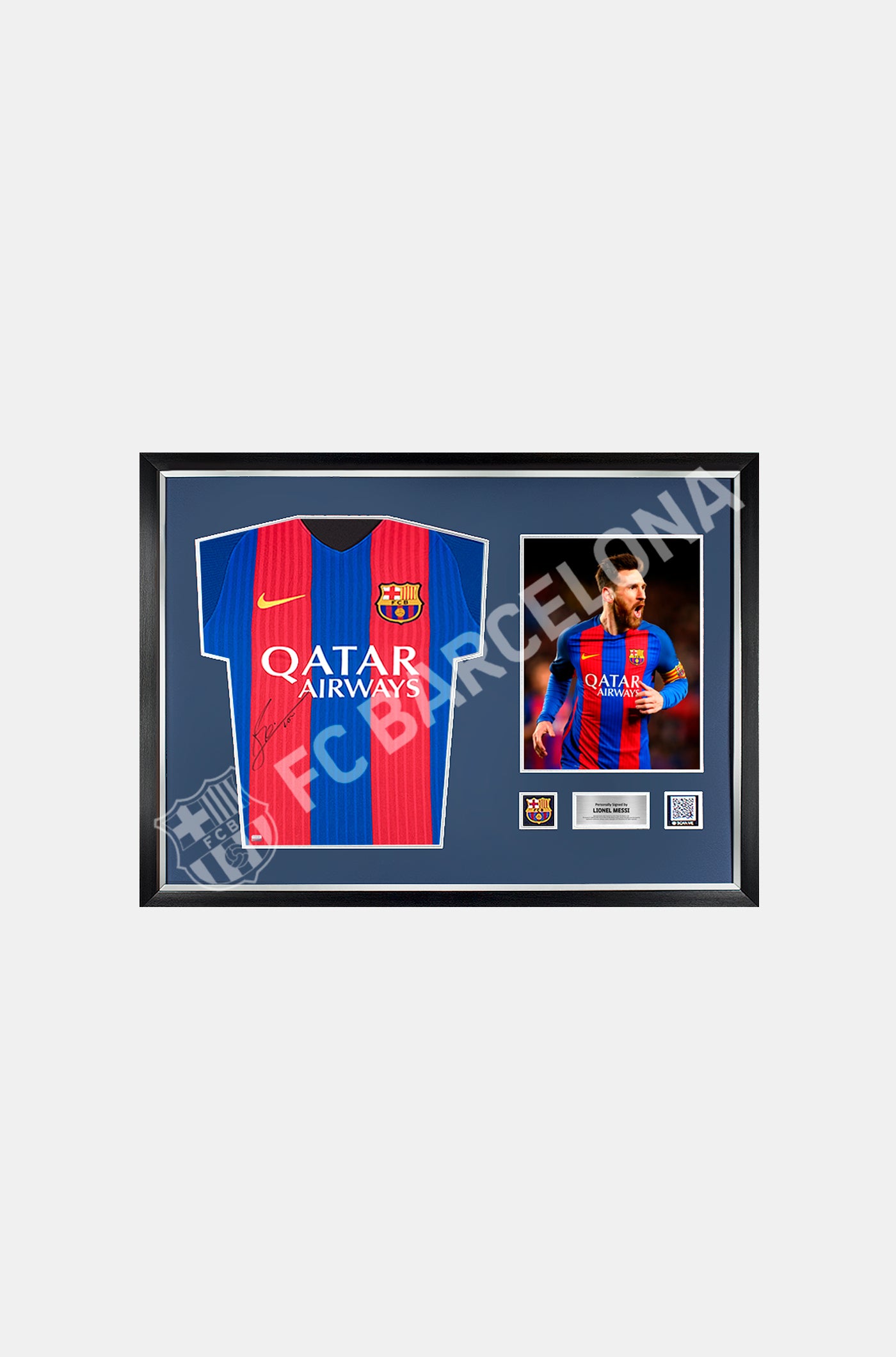Samarreta Oficial FC Barcelona 2016/ 2017 signada per Lionel Messi i enmarcada
